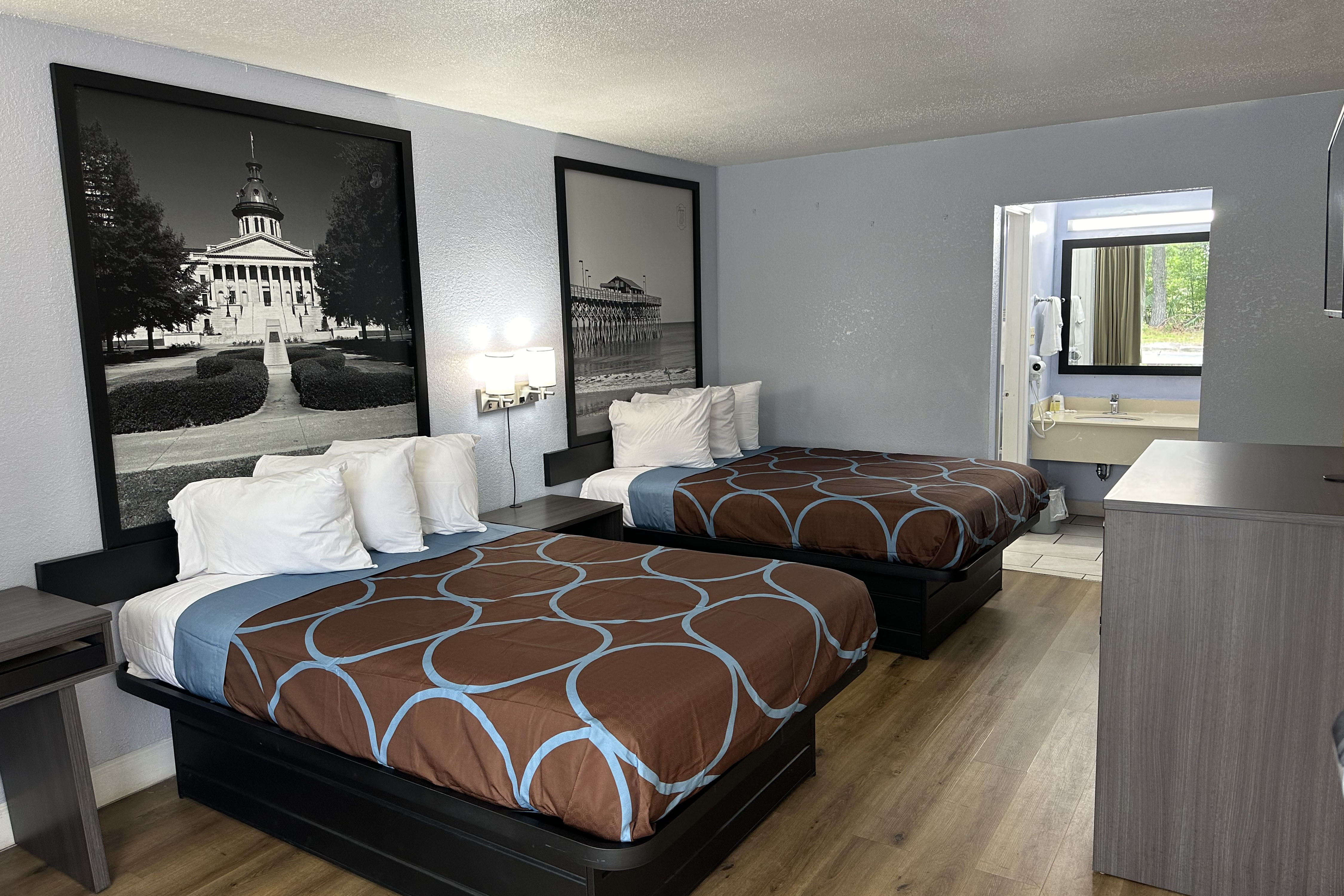 Guest room at the Super 8 by Wyndham Florence SC I-95 North / Hwy 76 in Florence, South Carolina