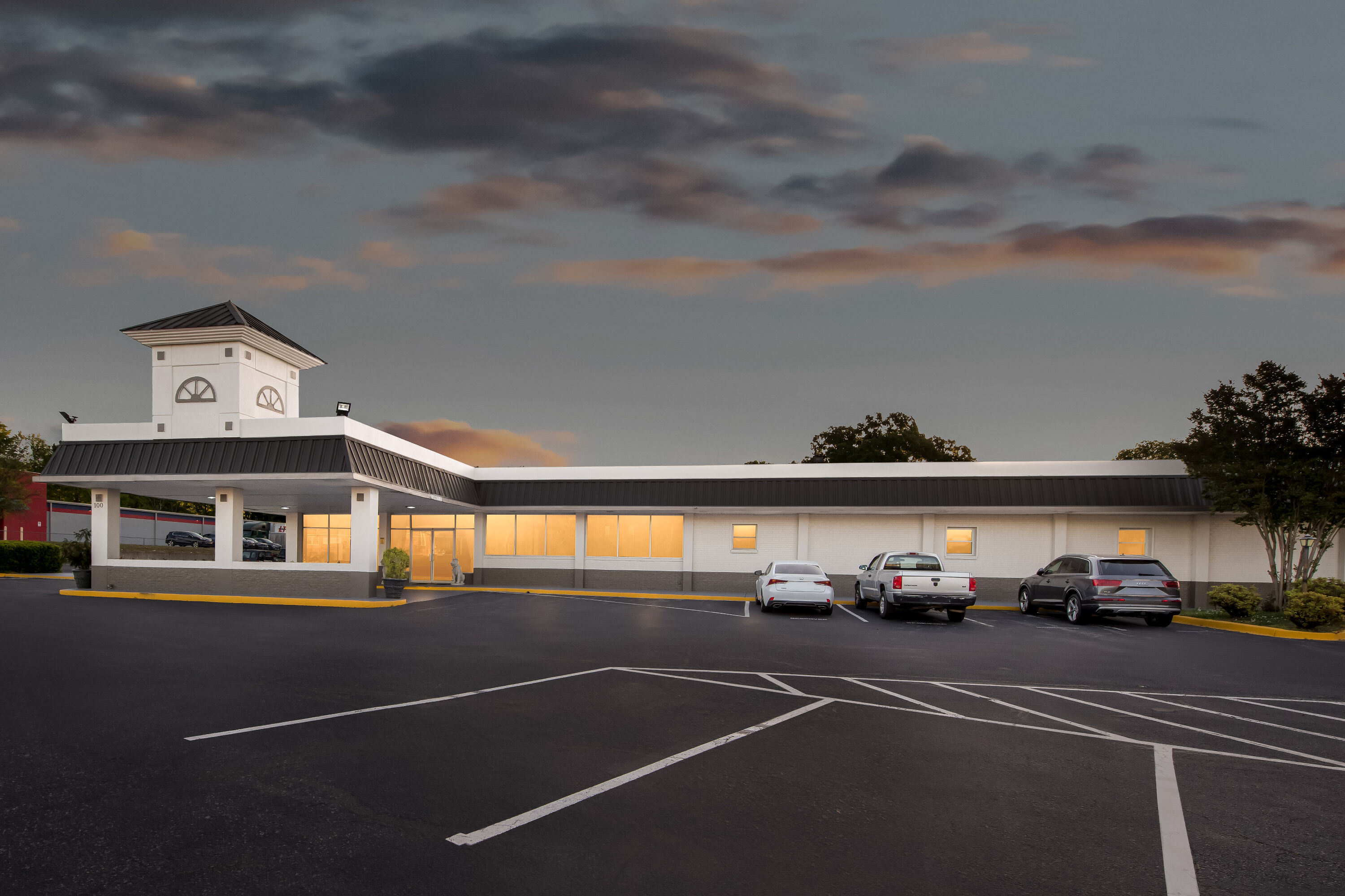 Exterior Night Image of Super 8 by Wyndham Gaffney hotel in Gaffney, South Carolina