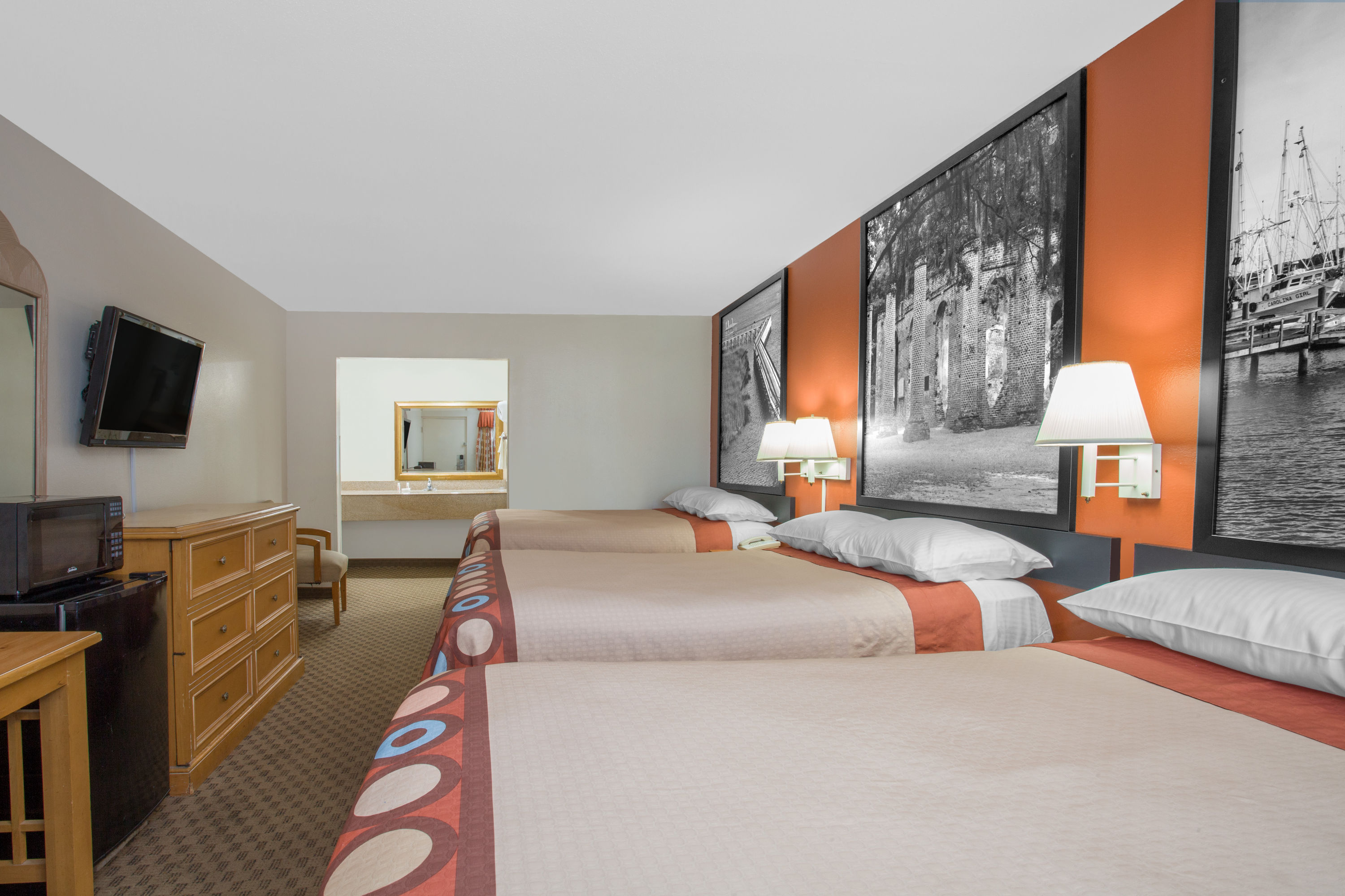 Guest room at the Super 8 by Wyndham Port Royal/Beaufort in Port Royal, South Carolina