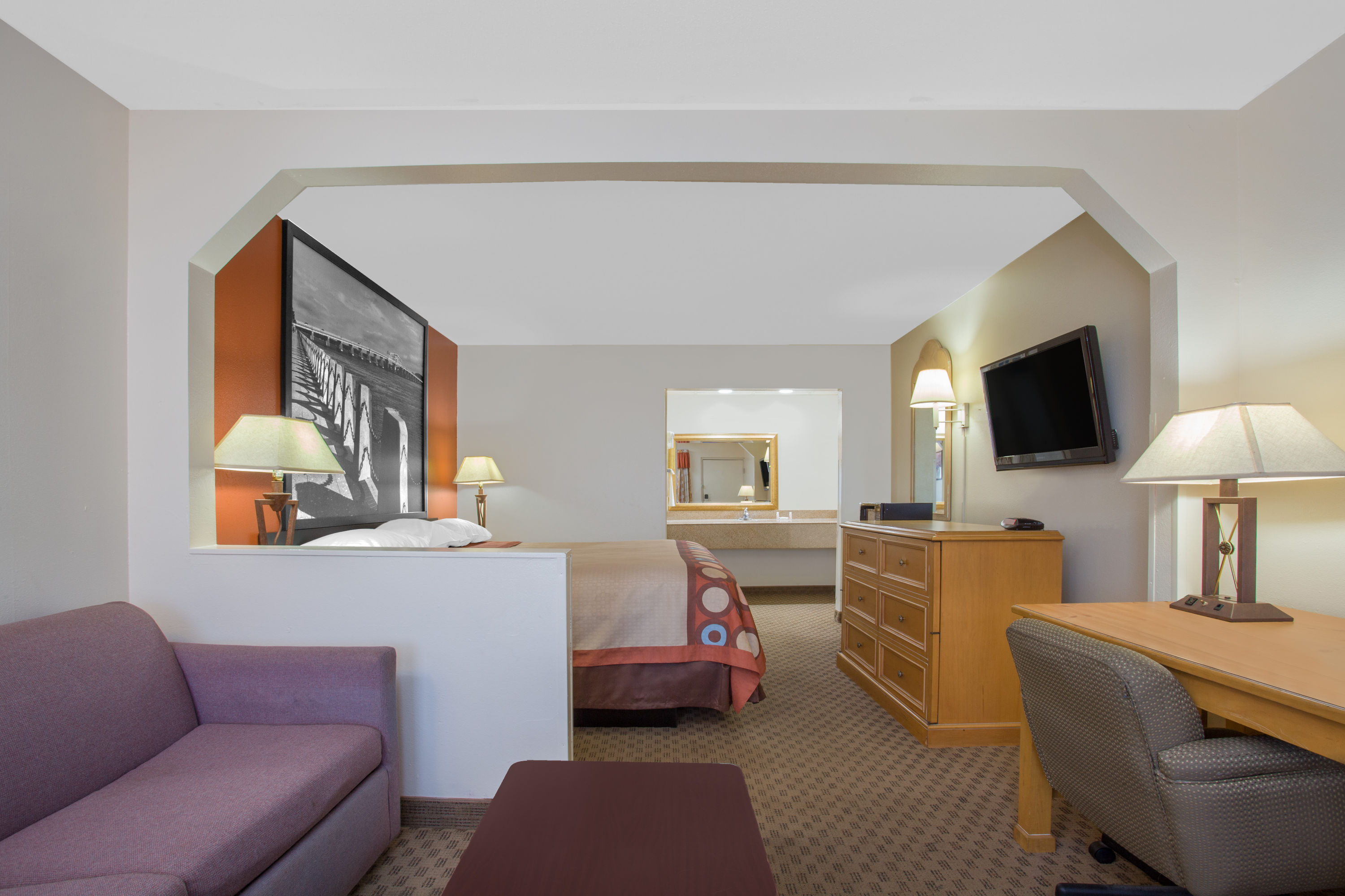 Guest room at the Super 8 by Wyndham Port Royal/Beaufort in Port Royal, South Carolina