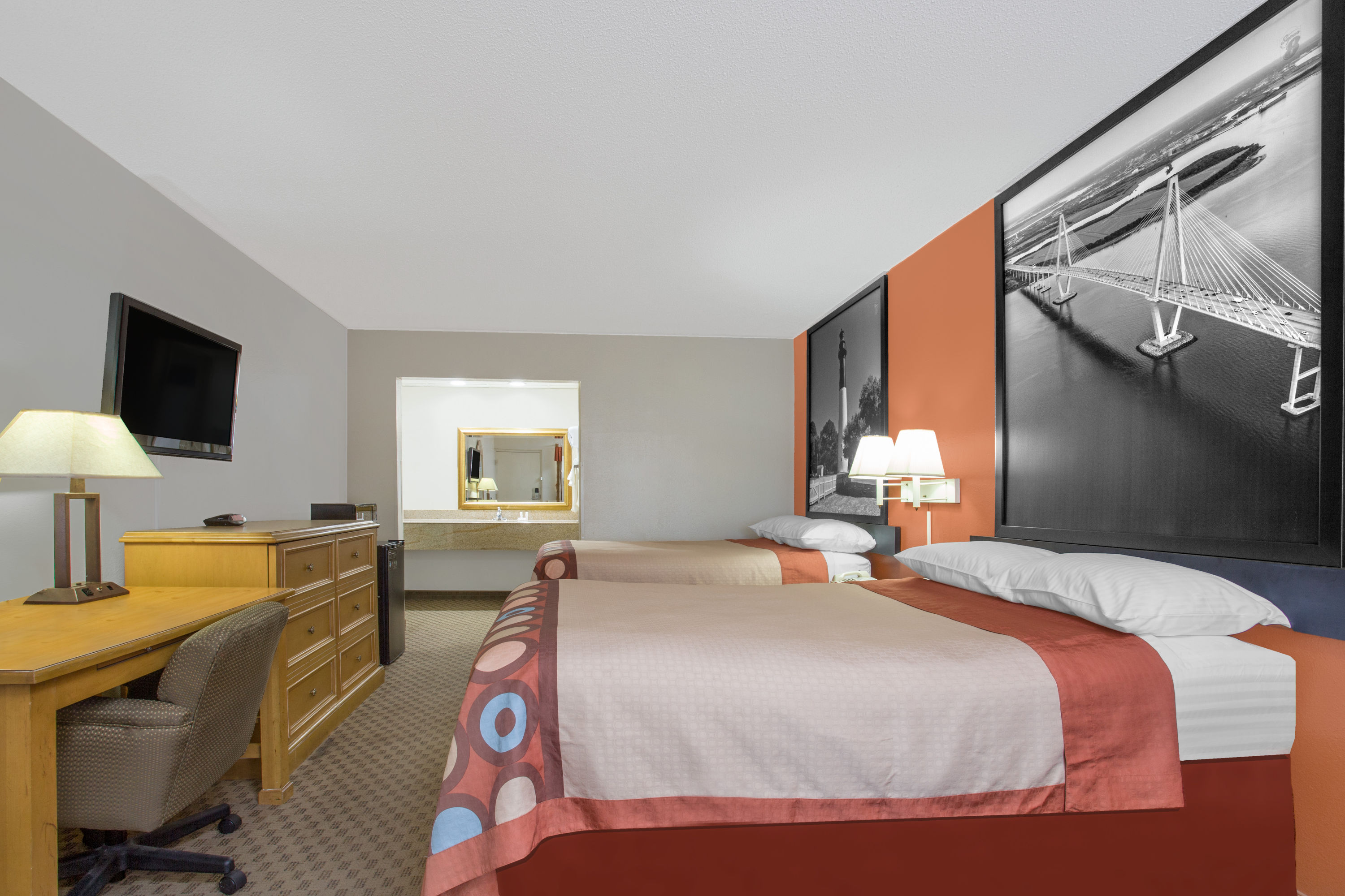 Guest room at the Super 8 by Wyndham Port Royal/Beaufort in Port Royal, South Carolina