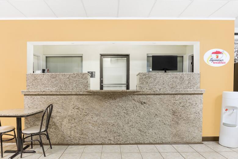 Super 8 Santee hotel lobby in Santee, South Carolina