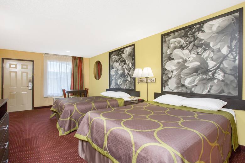 Guest room at the Super 8 Sumter in Sumter, South Carolina