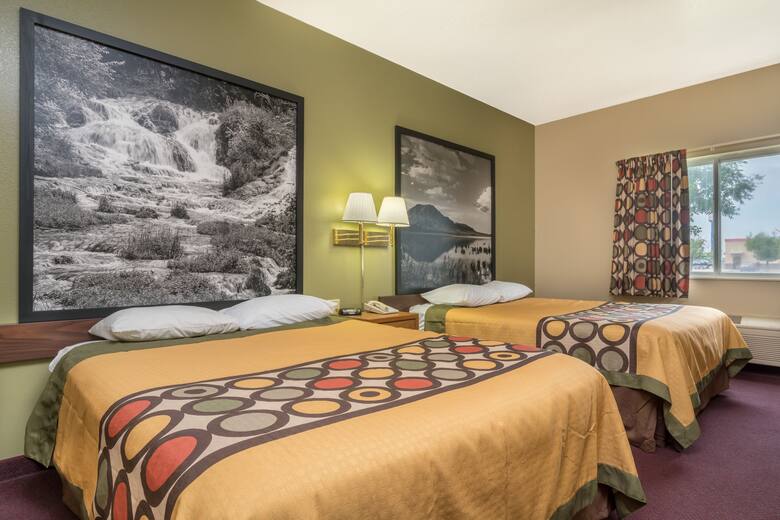 Guest room at the Super 8 Beresford in Beresford, South Dakota