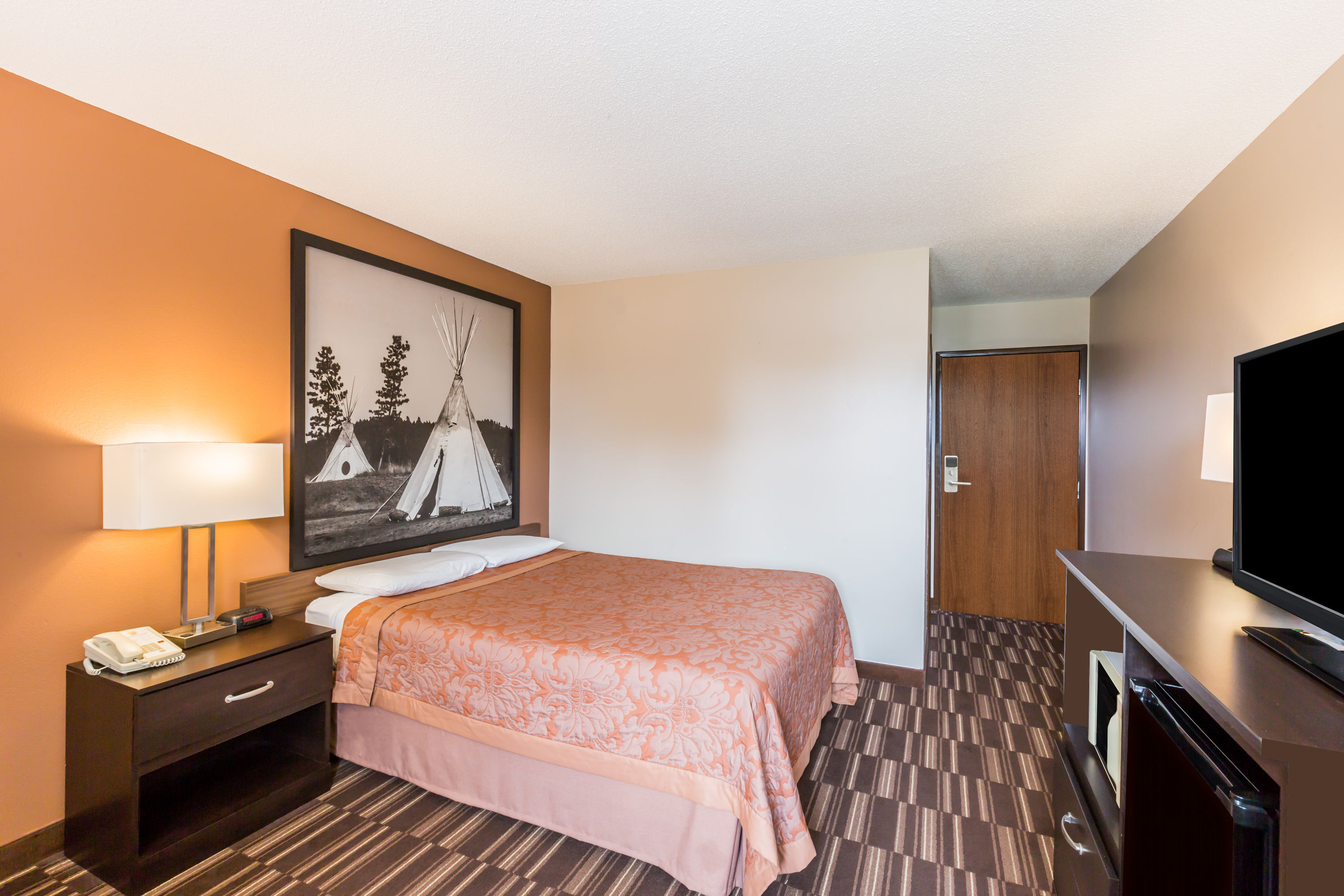 Guest room at the Super 8 by Wyndham Madison in Madison, South Dakota