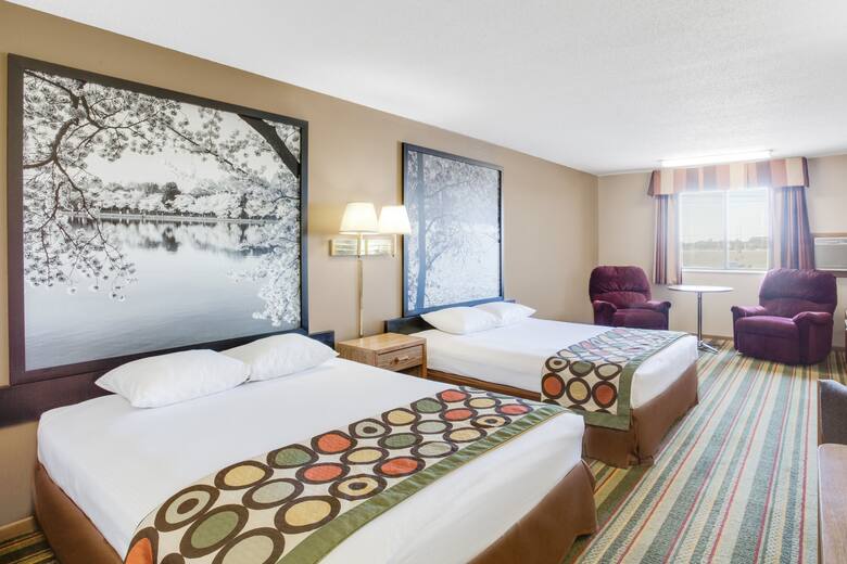 Guest room at the Super 8 Mitchell in Mitchell, South Dakota