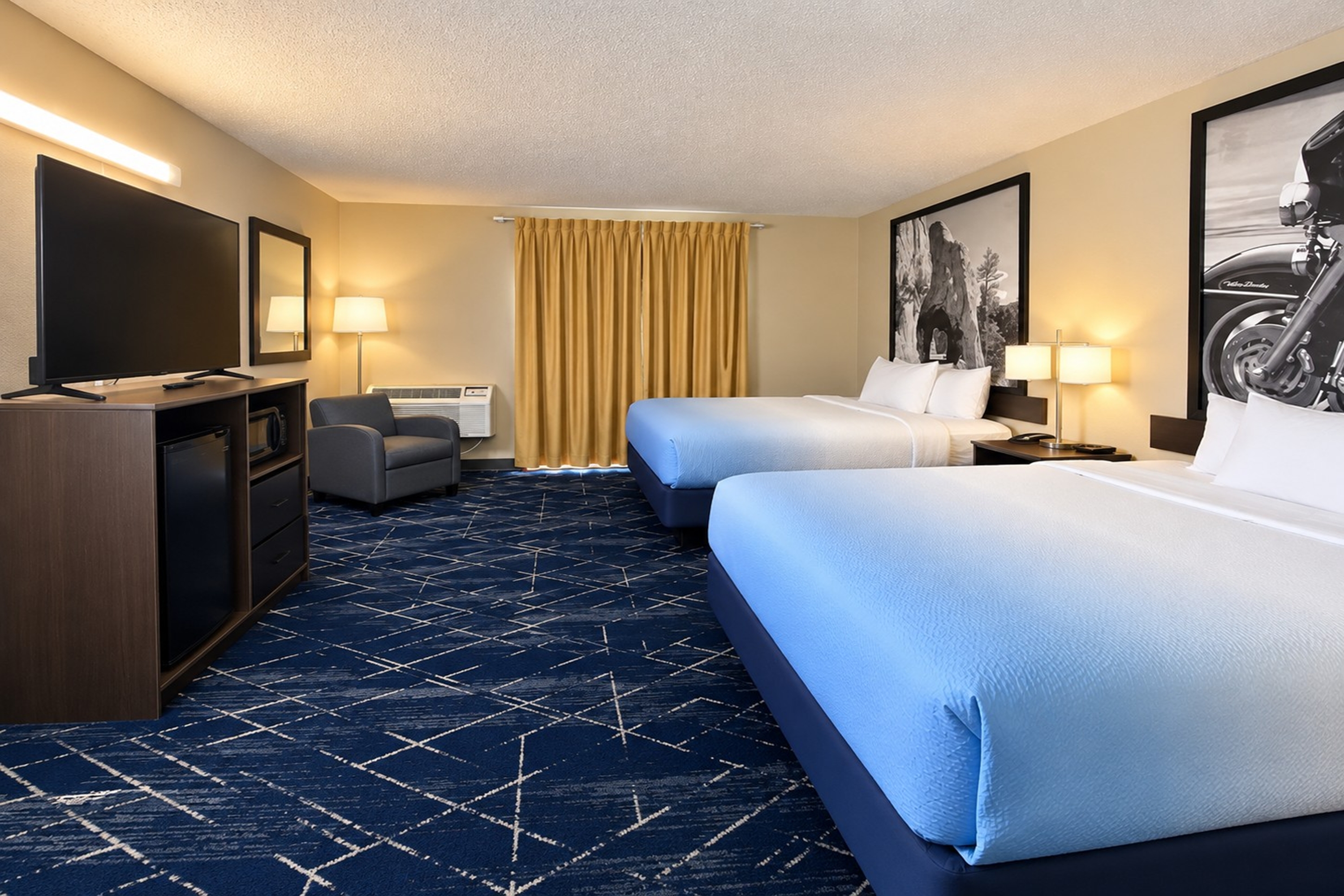 Guest room at the Super 8 by Wyndham Sturgis in Sturgis, South Dakota