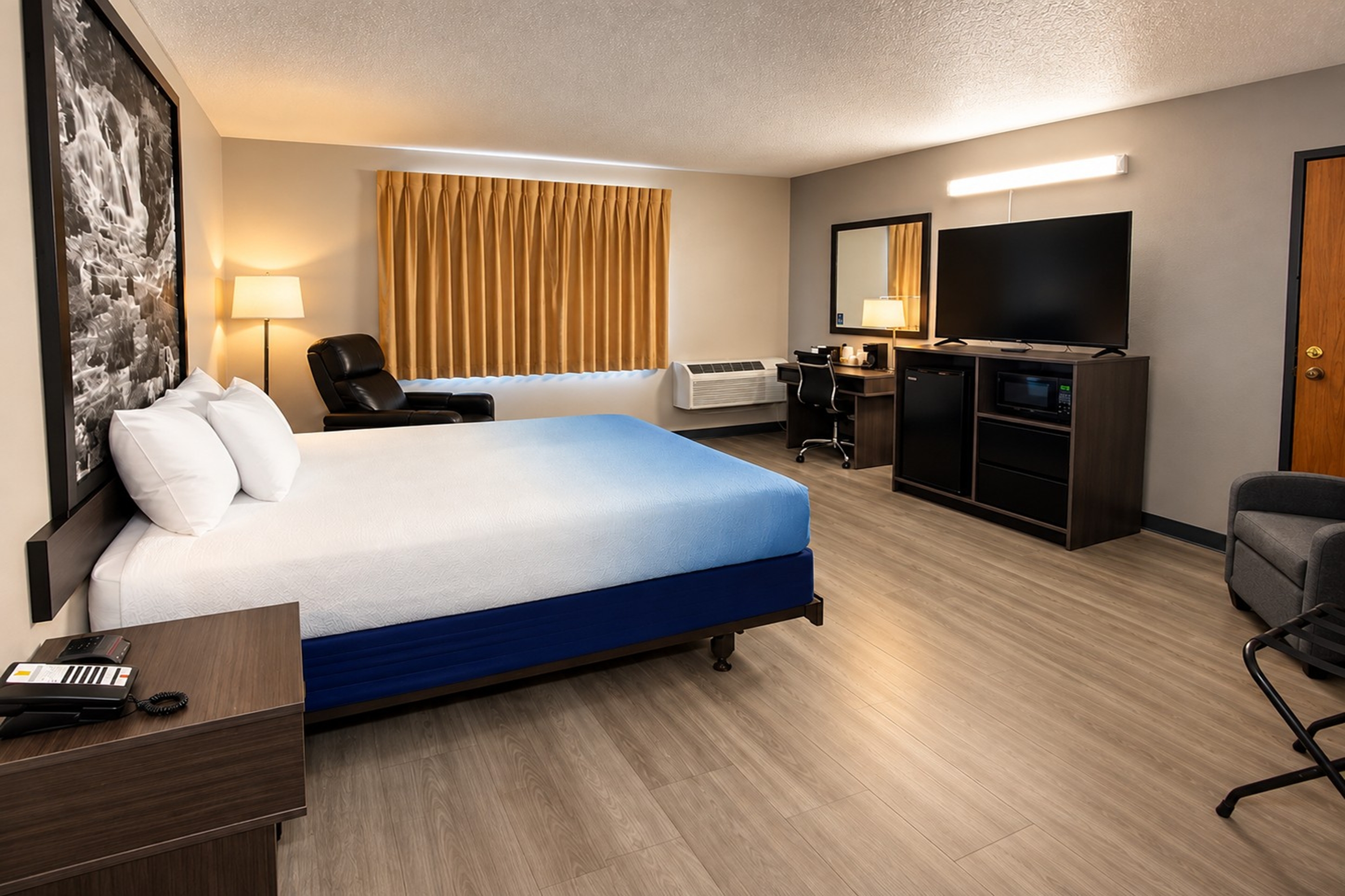 Guest room at the Super 8 by Wyndham Sturgis in Sturgis, South Dakota