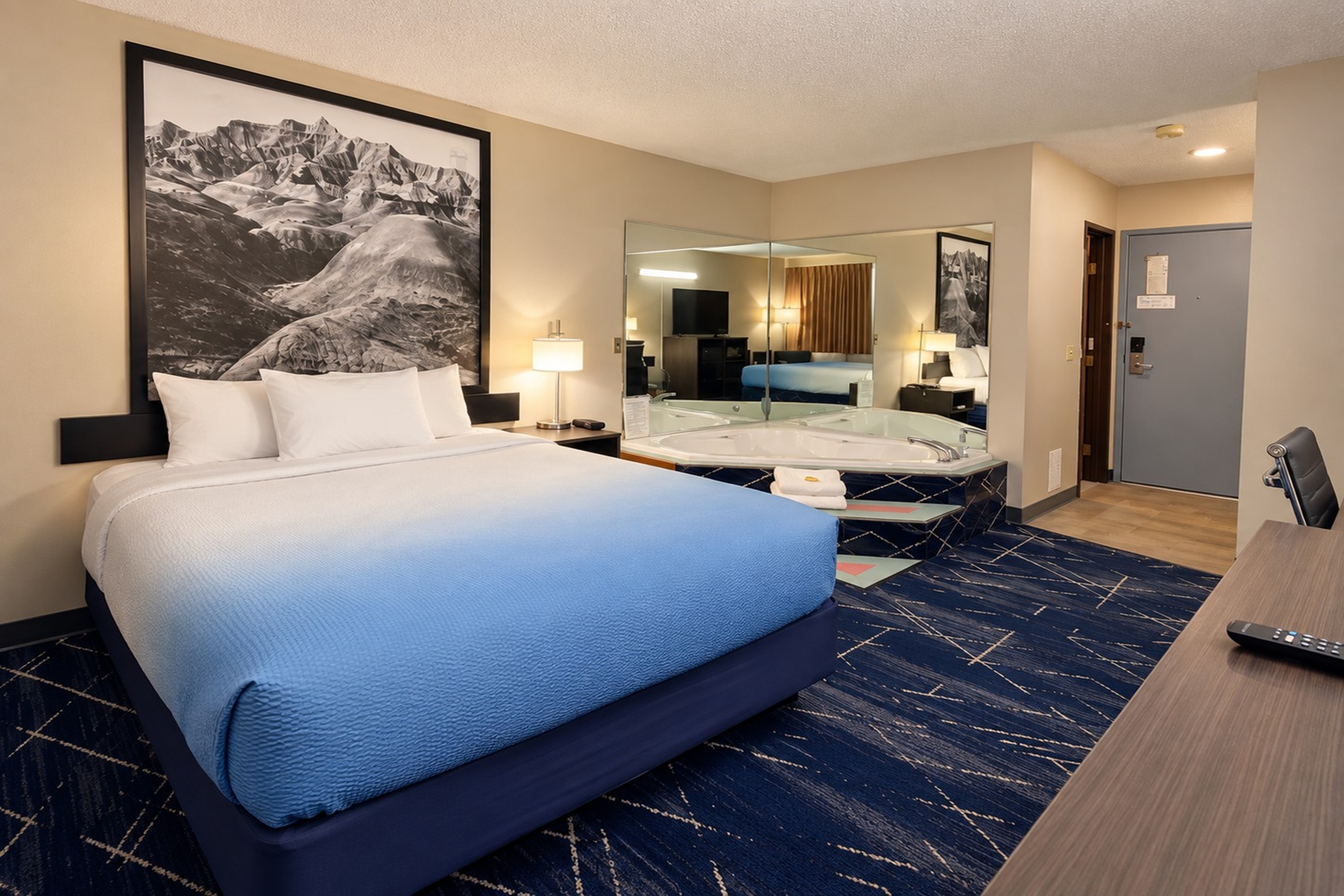 Guest room at the Super 8 by Wyndham Sturgis in Sturgis, South Dakota