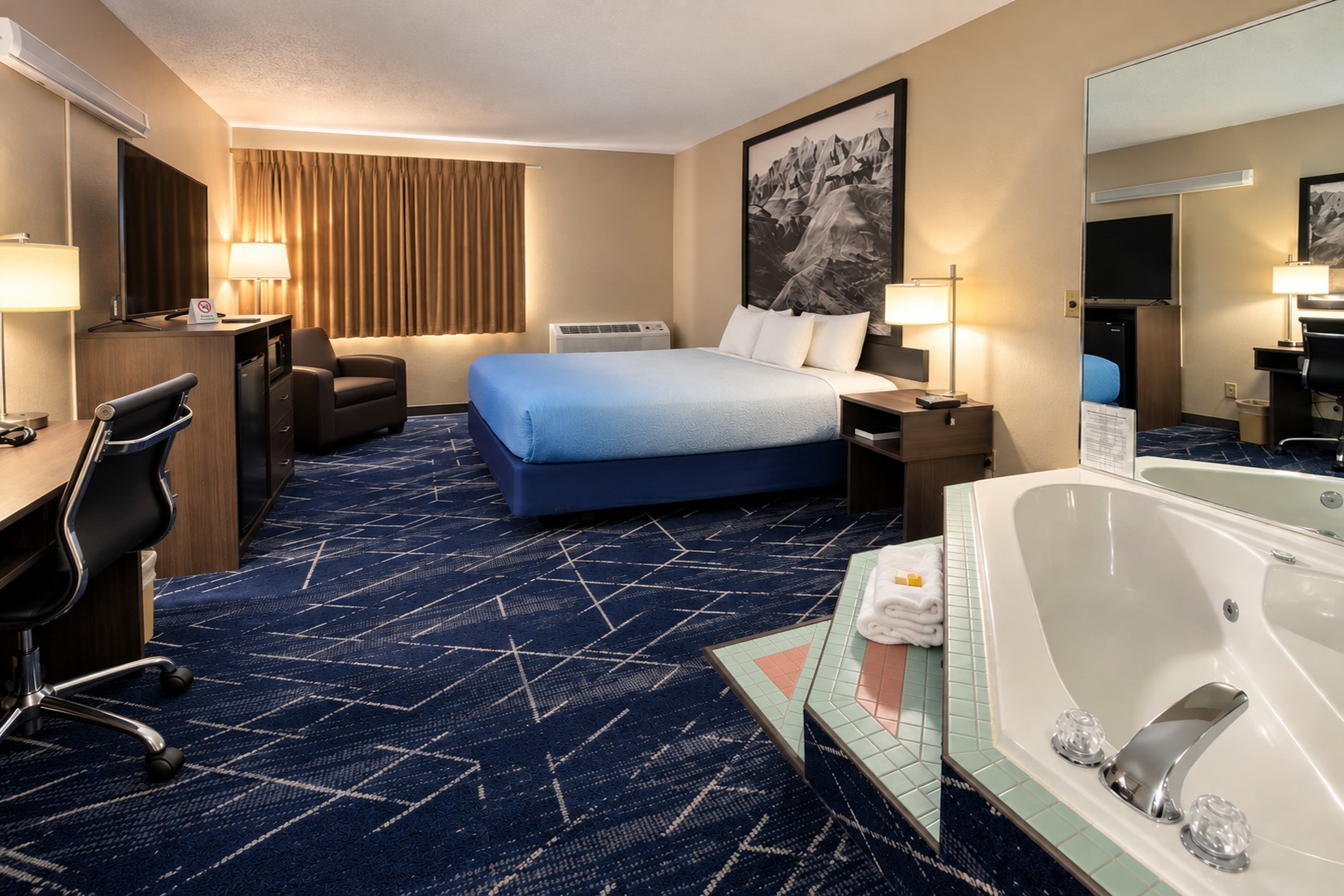 Guest room at the Super 8 by Wyndham Sturgis in Sturgis, South Dakota