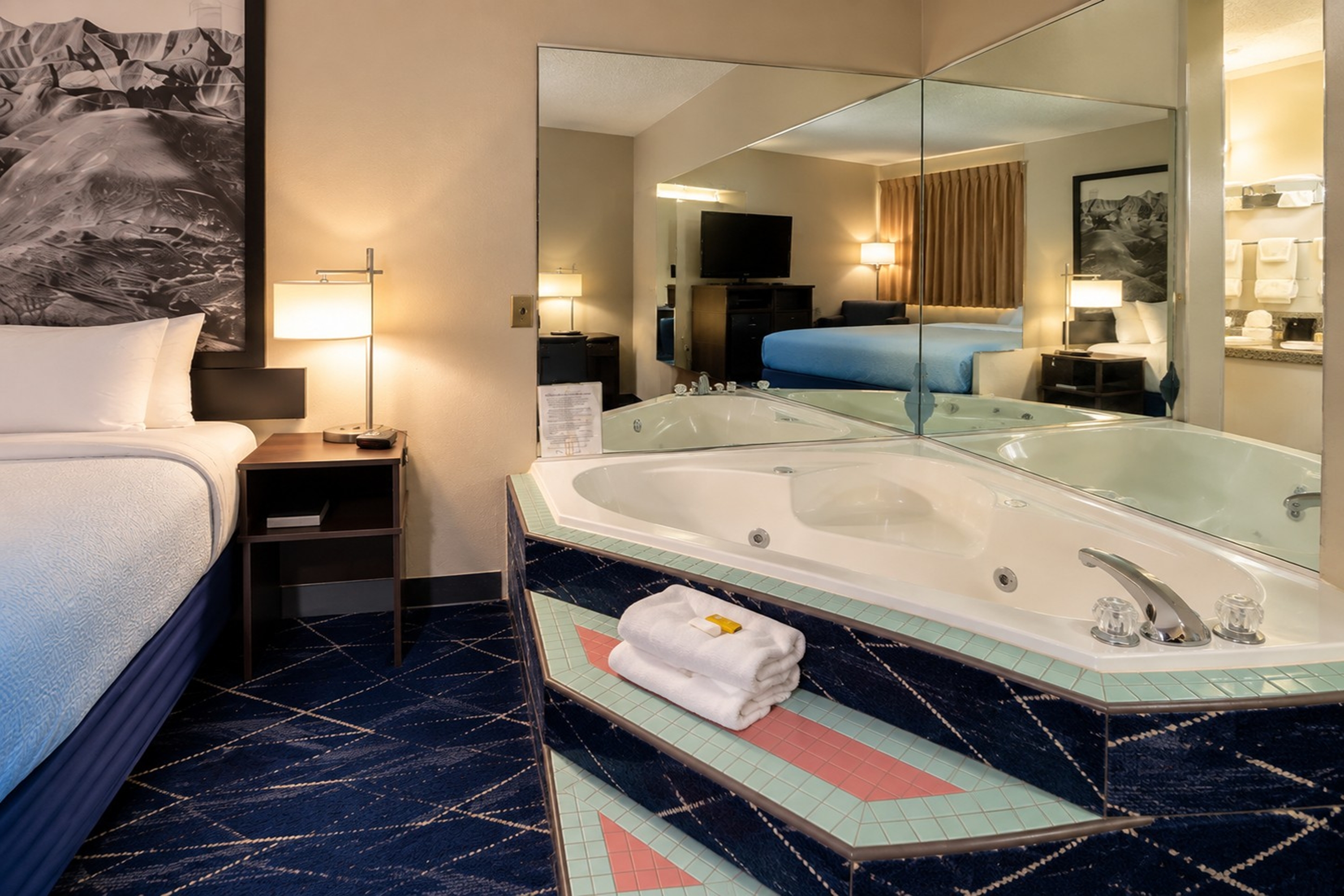 Guest room at the Super 8 by Wyndham Sturgis in Sturgis, South Dakota