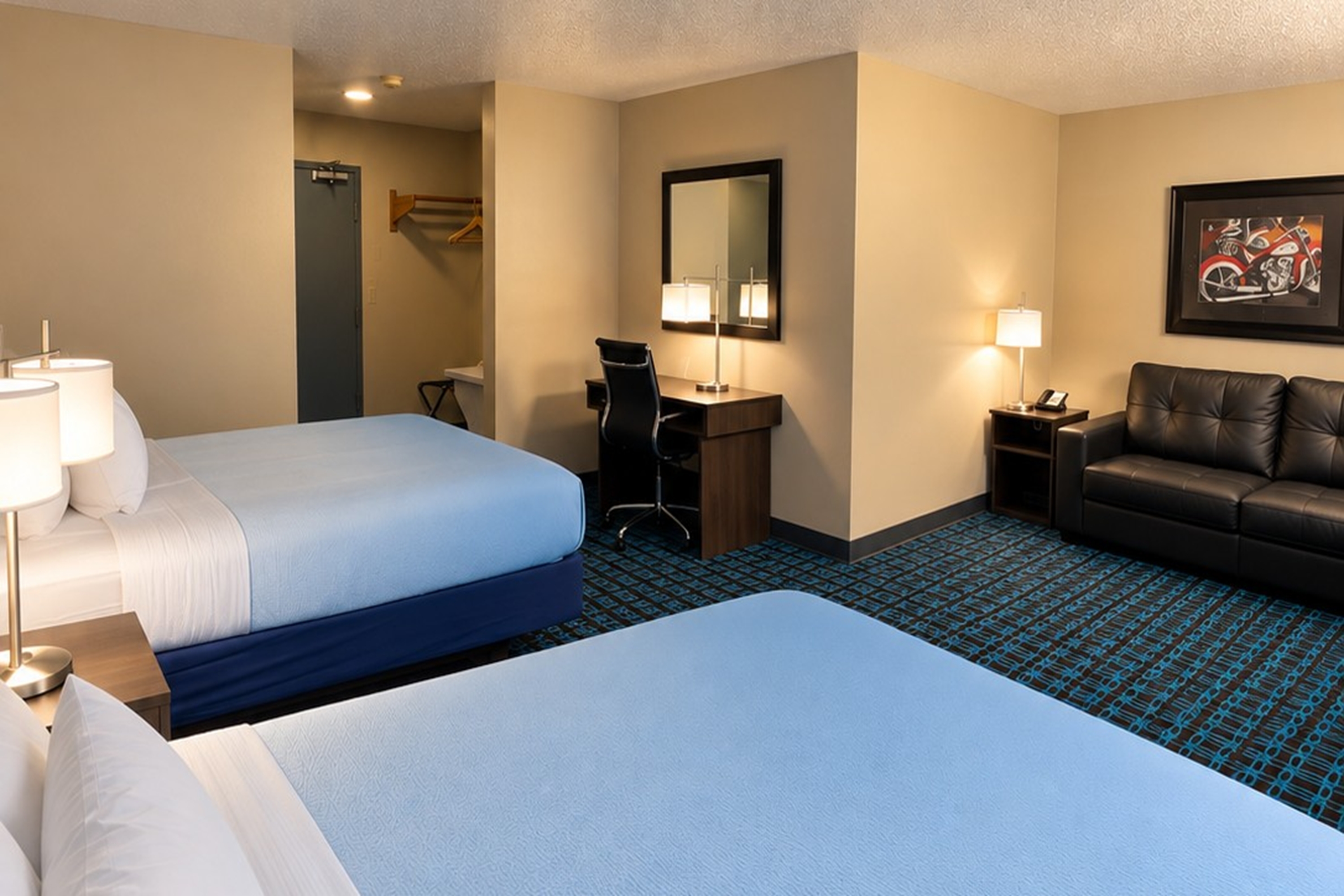 Guest room at the Super 8 by Wyndham Sturgis in Sturgis, South Dakota