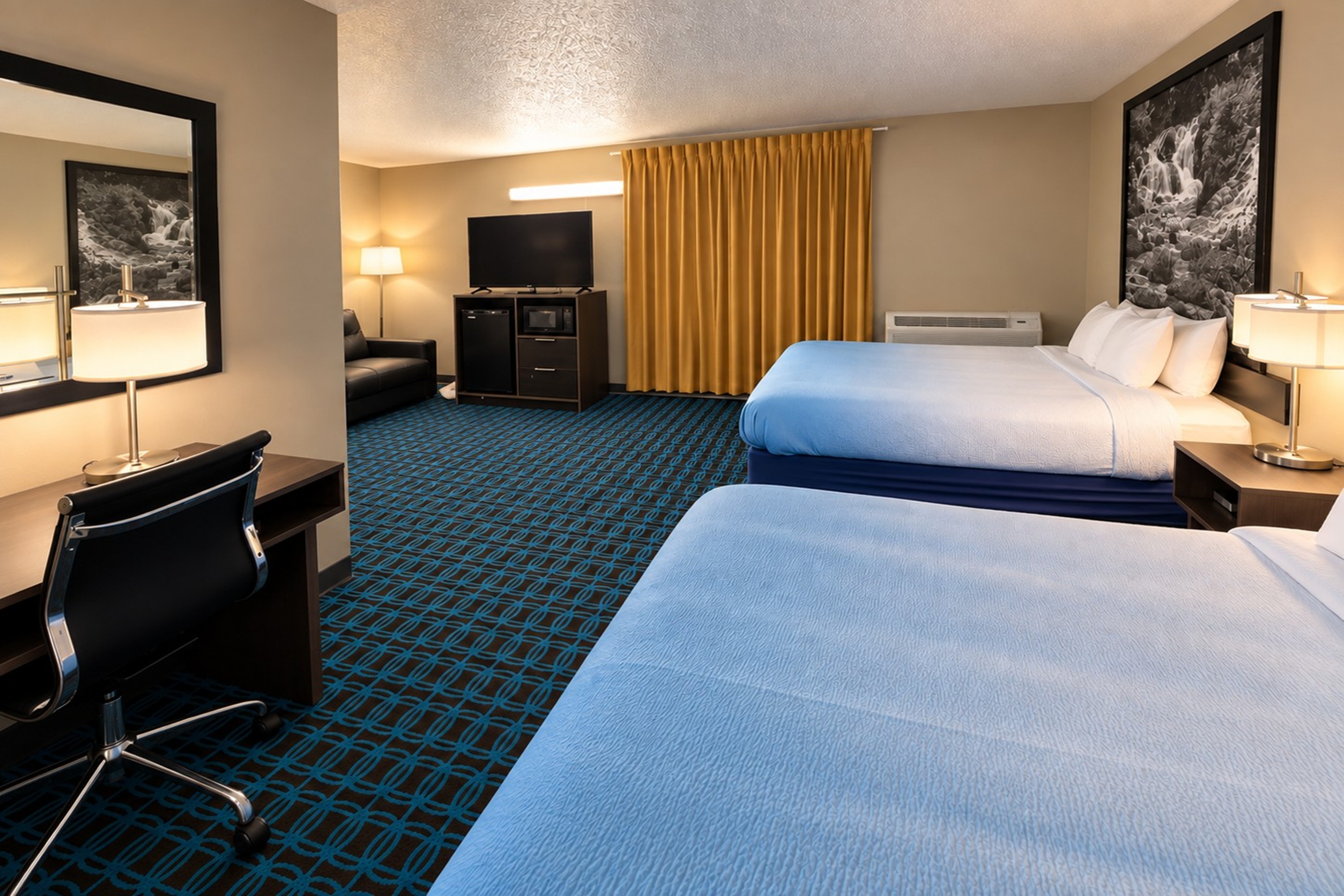 Guest room at the Super 8 by Wyndham Sturgis in Sturgis, South Dakota