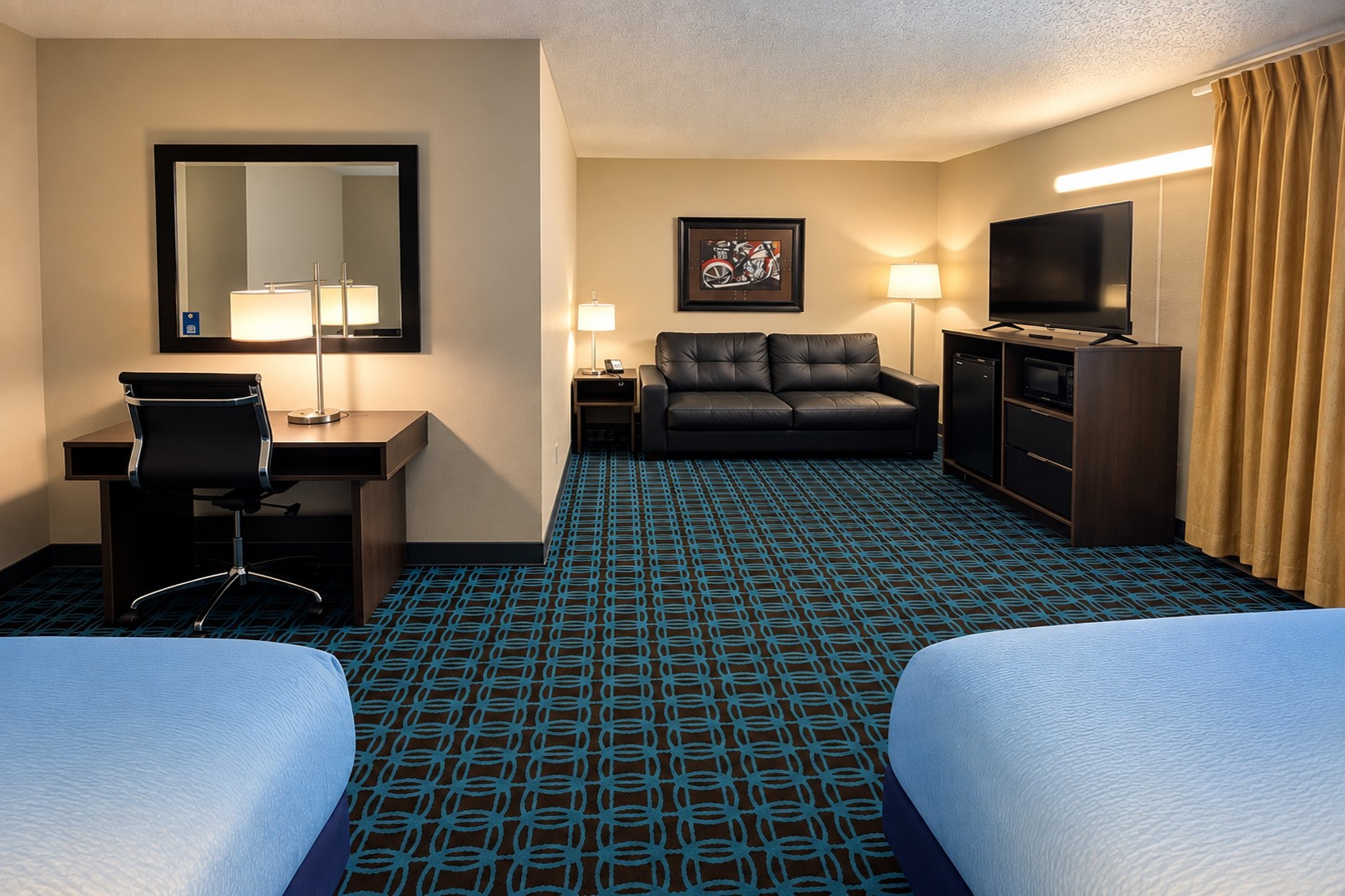 Guest room at the Super 8 by Wyndham Sturgis in Sturgis, South Dakota
