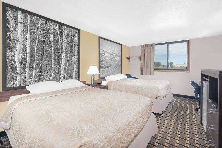 Guest room at the Super 8 Watertown in Watertown, South Dakota