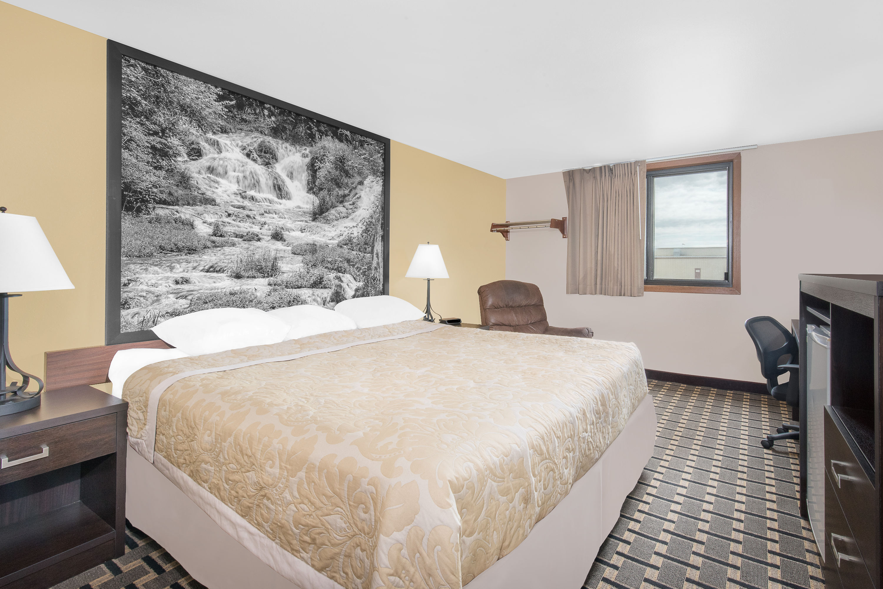 Guest room at the Super 8 by Wyndham Watertown in Watertown, South Dakota