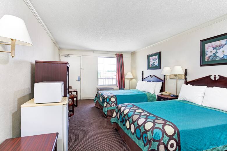 Guest room at the Super 8 Clarksville East in Clarksville, Tennessee