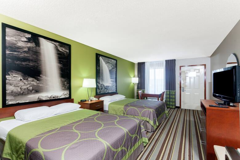 Guest room at the Super 8 Clarksville Northeast in Clarksville, Tennessee
