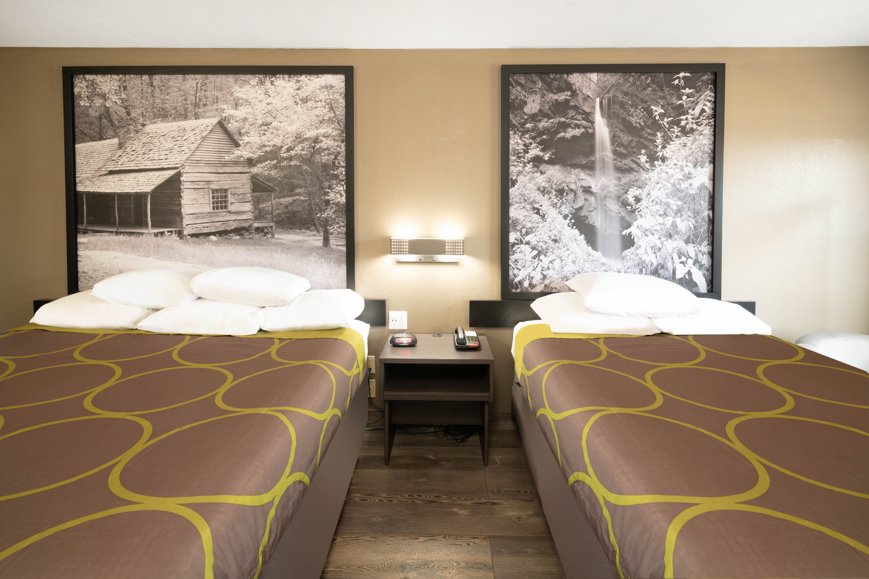 Guest room at the Super 8 by Wyndham Cleveland in Cleveland, Tennessee