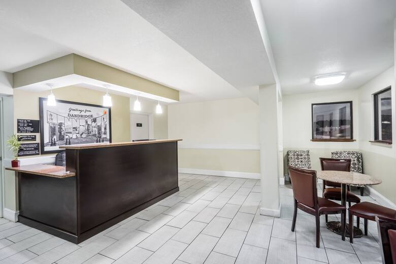 Super 8 Dandridge hotel lobby in Dandridge, Tennessee