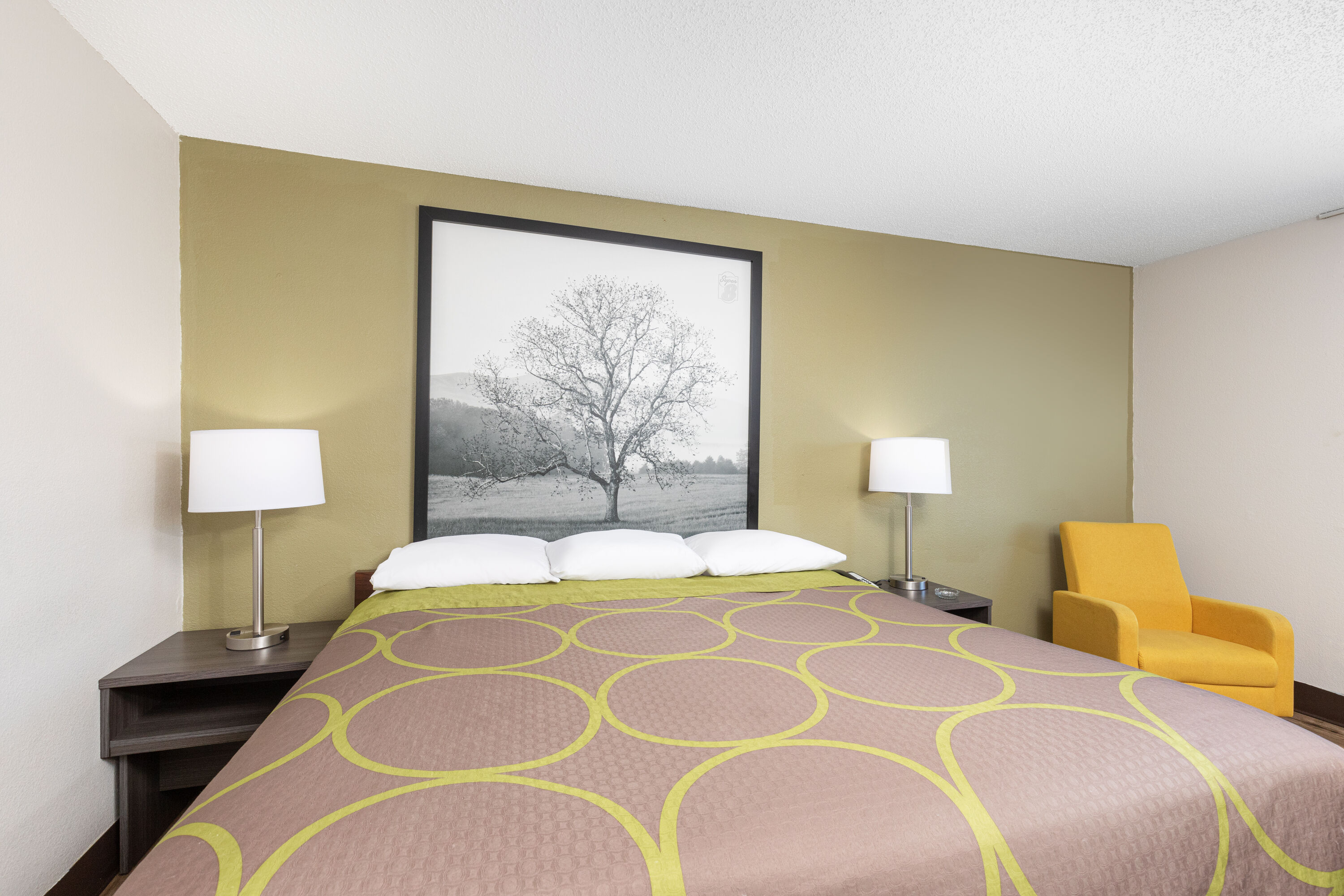 Guest room at the Super 8 by Wyndham Johnson City in Johnson City, Tennessee