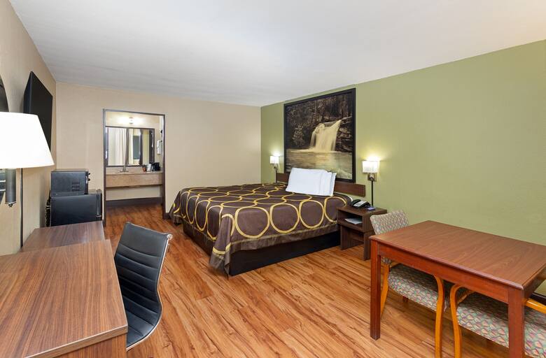Guest room at the Super 8 Kingsport in Kingsport, Tennessee