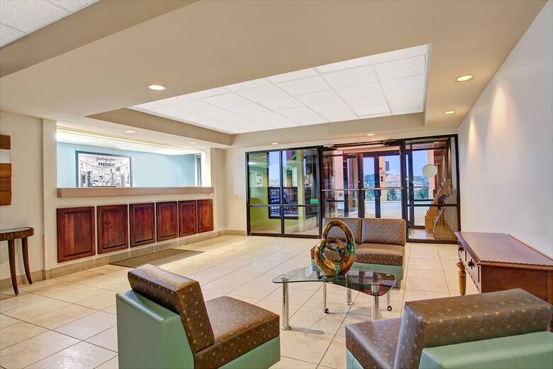 Super 8 Knoxville East hotel lobby in Knoxville, Tennessee