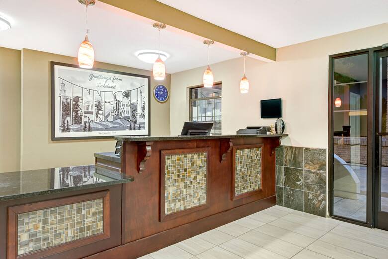 Super 8 Lakeland hotel lobby in Lakeland, Tennessee