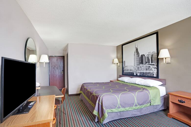 Guest room at the Super 8 Nashville/ Dntn/ Opryland Area in Nashville, Tennessee