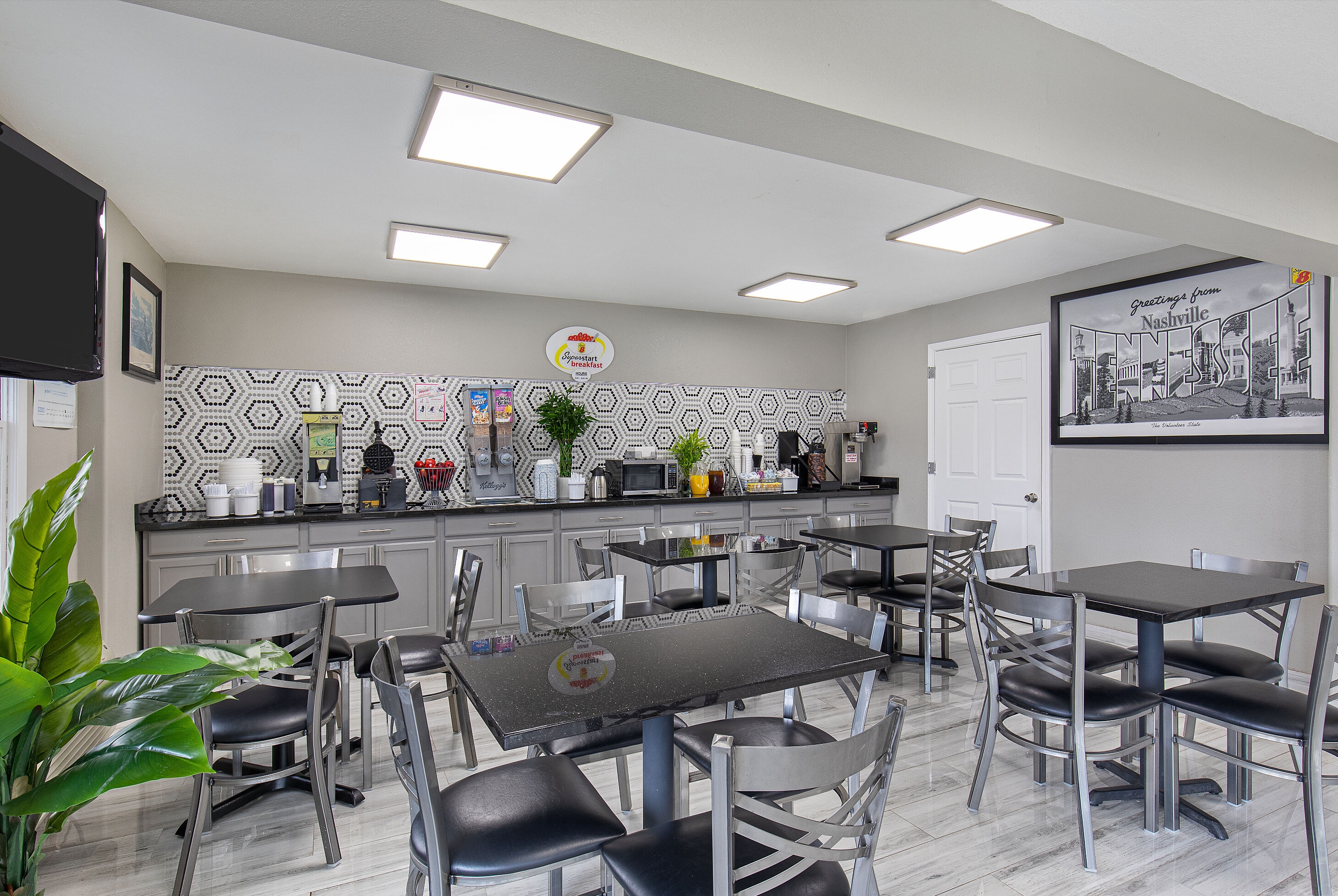 Free breakfast at Super 8 by Wyndham Nashville West in Nashville, Tennessee