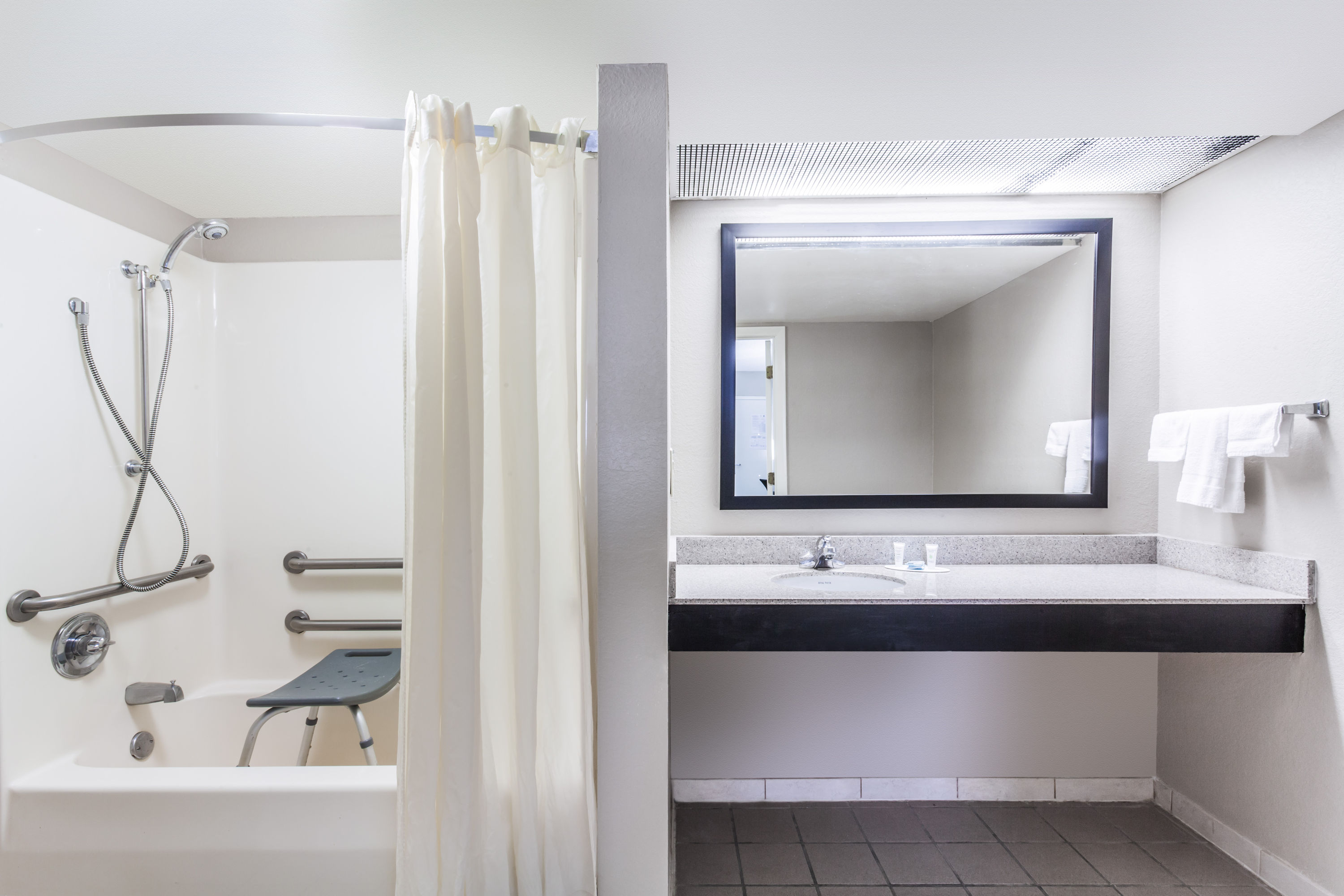 Guest room at the Super 8 by Wyndham Pigeon Forge Dollywood Lane in Pigeon Forge, Tennessee