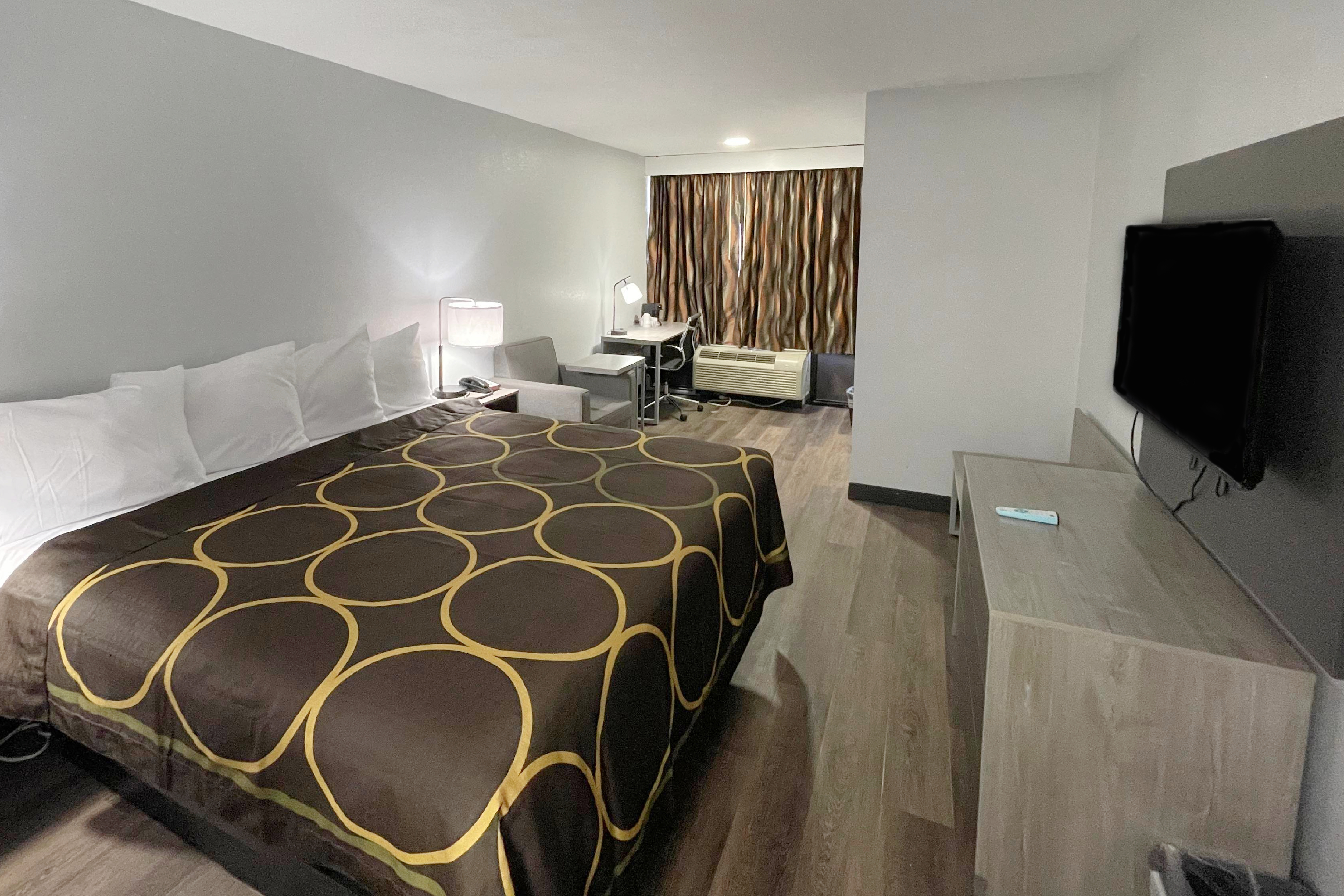 Guest room at the Super 8 by Wyndham Pigeon Forge Downtown in Pigeon Forge, Tennessee