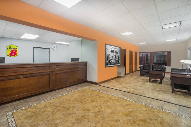 Super 8 Knoxville North/Powell hotel lobby in Powell, Tennessee