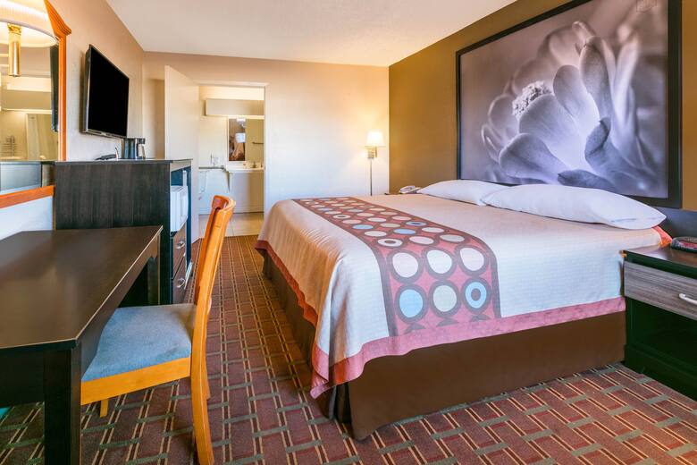 Guest room at the Super 8 Abilene North in Abilene, Texas