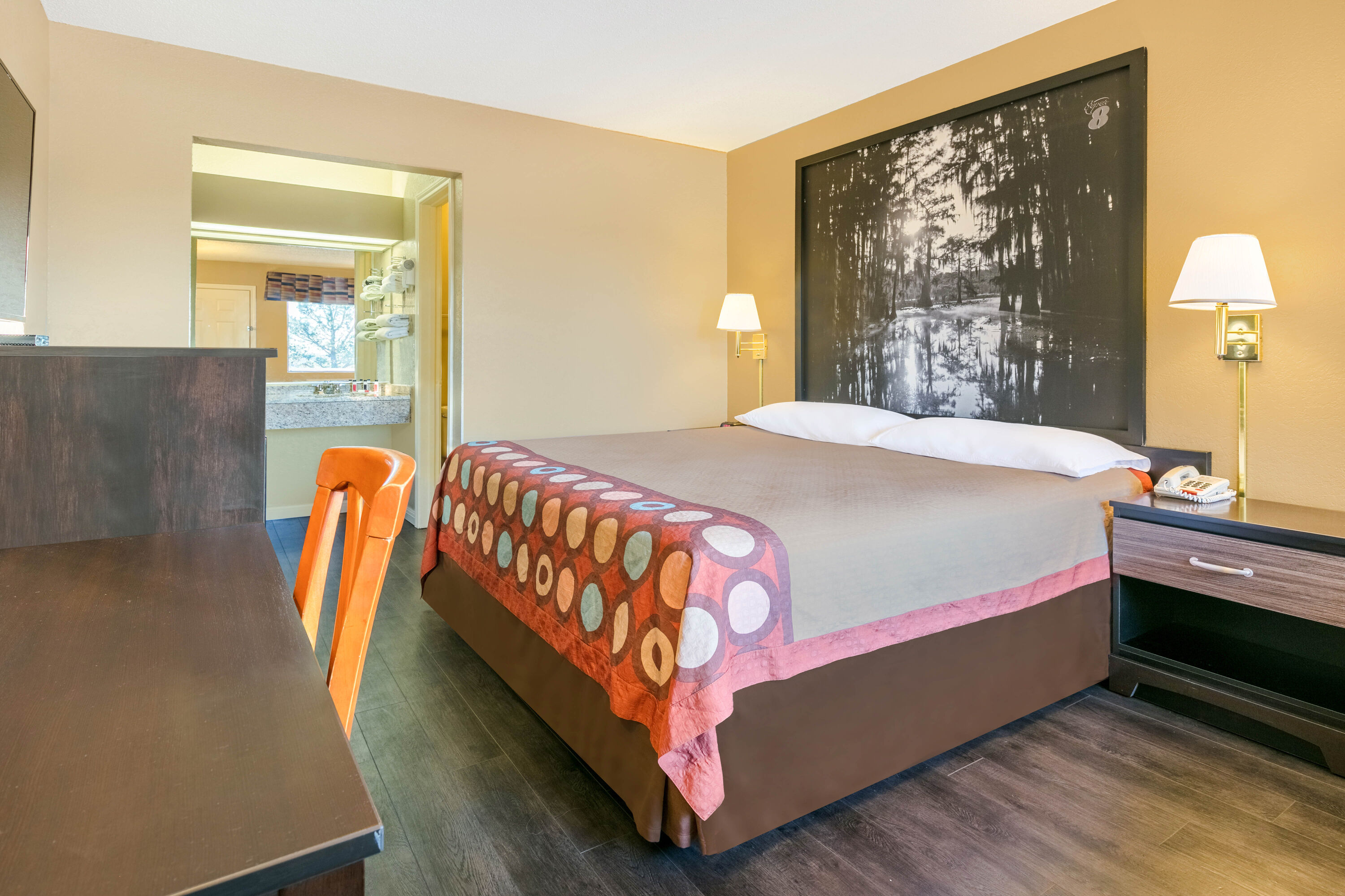 Guest room at the Super 8 by Wyndham Abilene North in Abilene, Texas