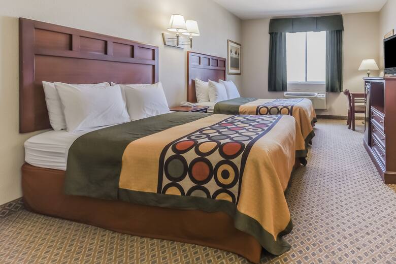 Guest room at the Super 8 Alvarado in Alvarado, Texas