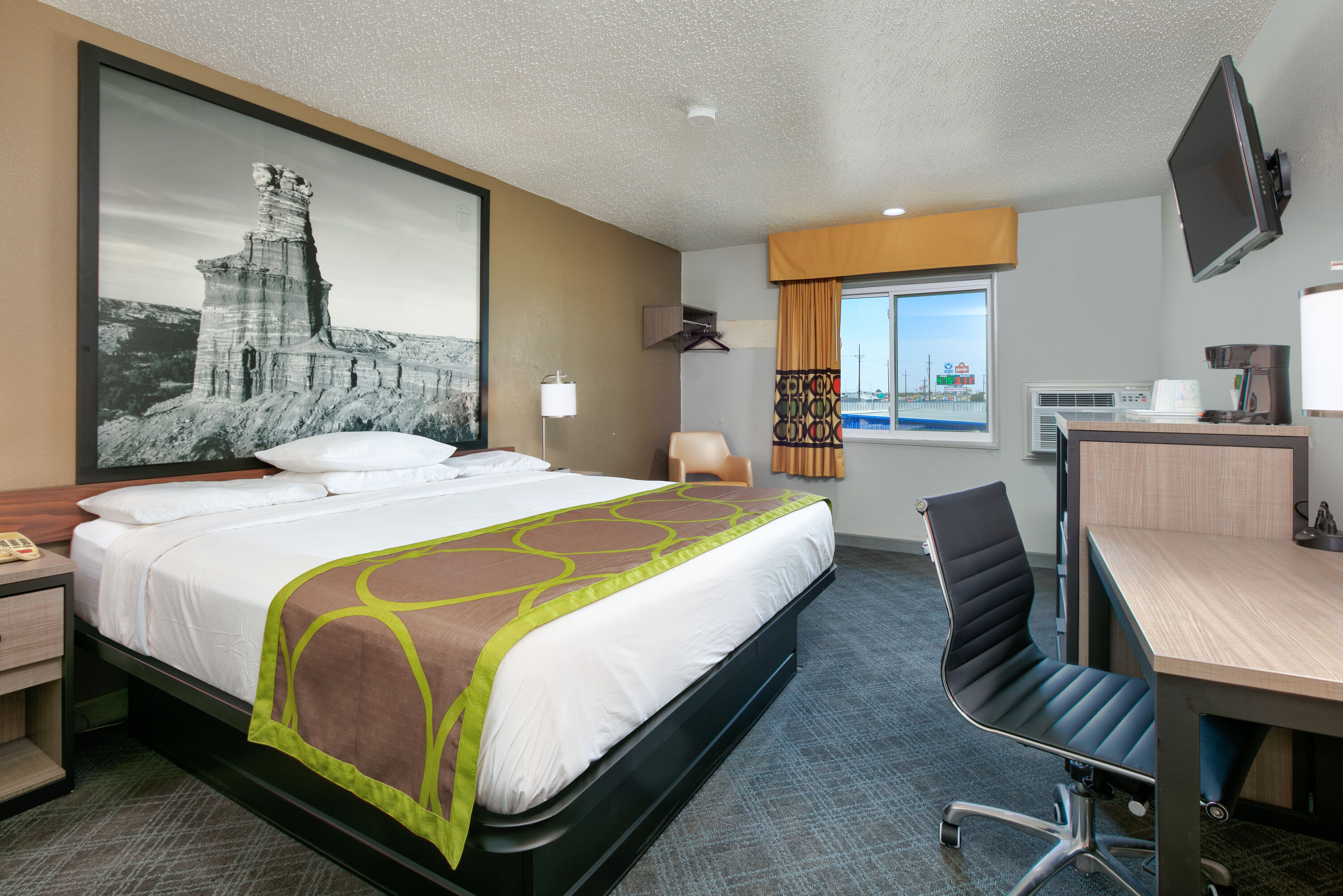 Guest room at the Super 8 by Wyndham Amarillo East in Amarillo, Texas