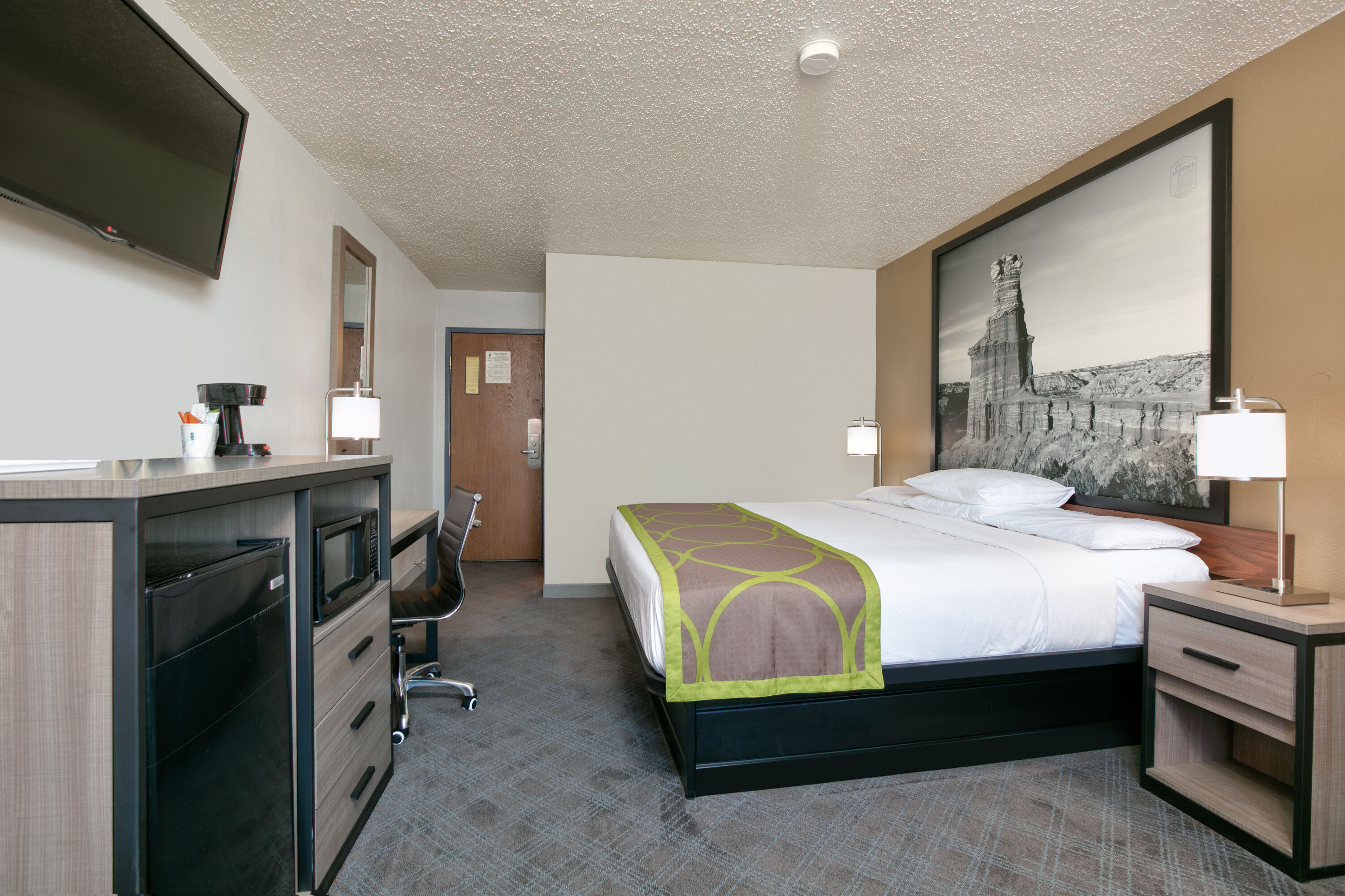 Guest room at the Super 8 by Wyndham Amarillo East in Amarillo, Texas