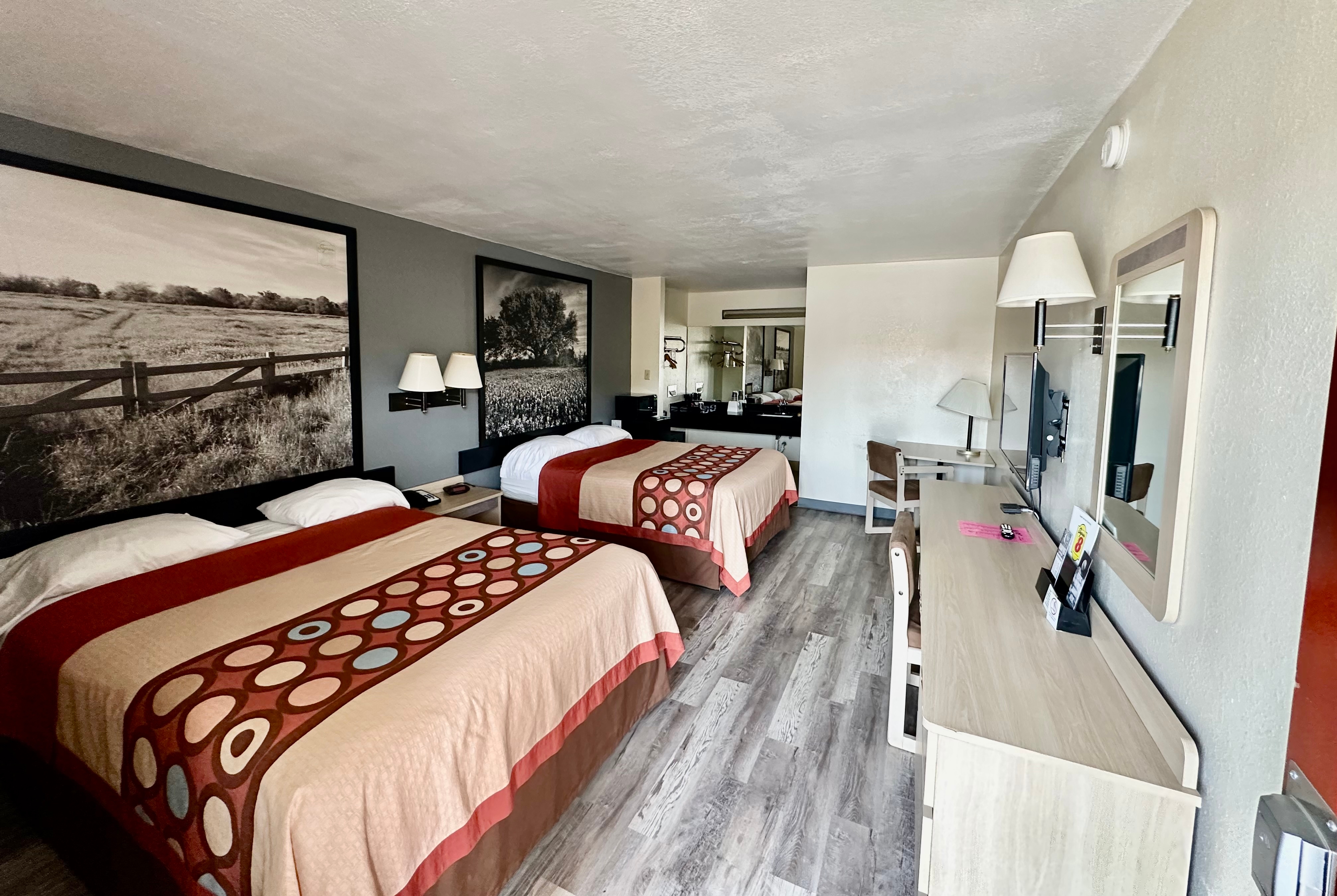 Guest room at the Super 8 by Wyndham Athens TX in Athens, Texas