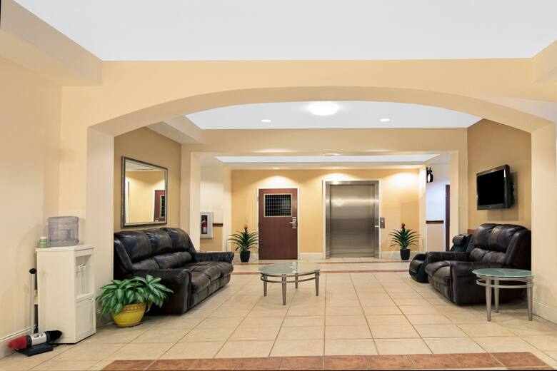 Super 8 Austin/Airport South hotel lobby in Austin, Texas