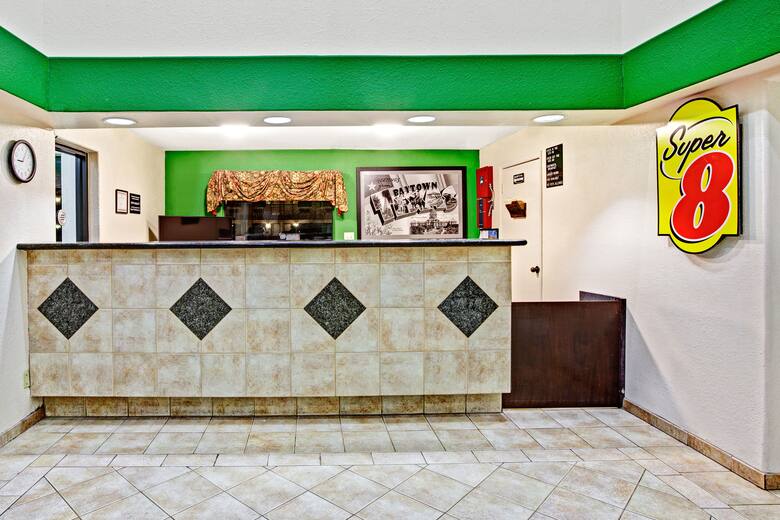Super 8 Baytown hotel lobby in Baytown, Texas