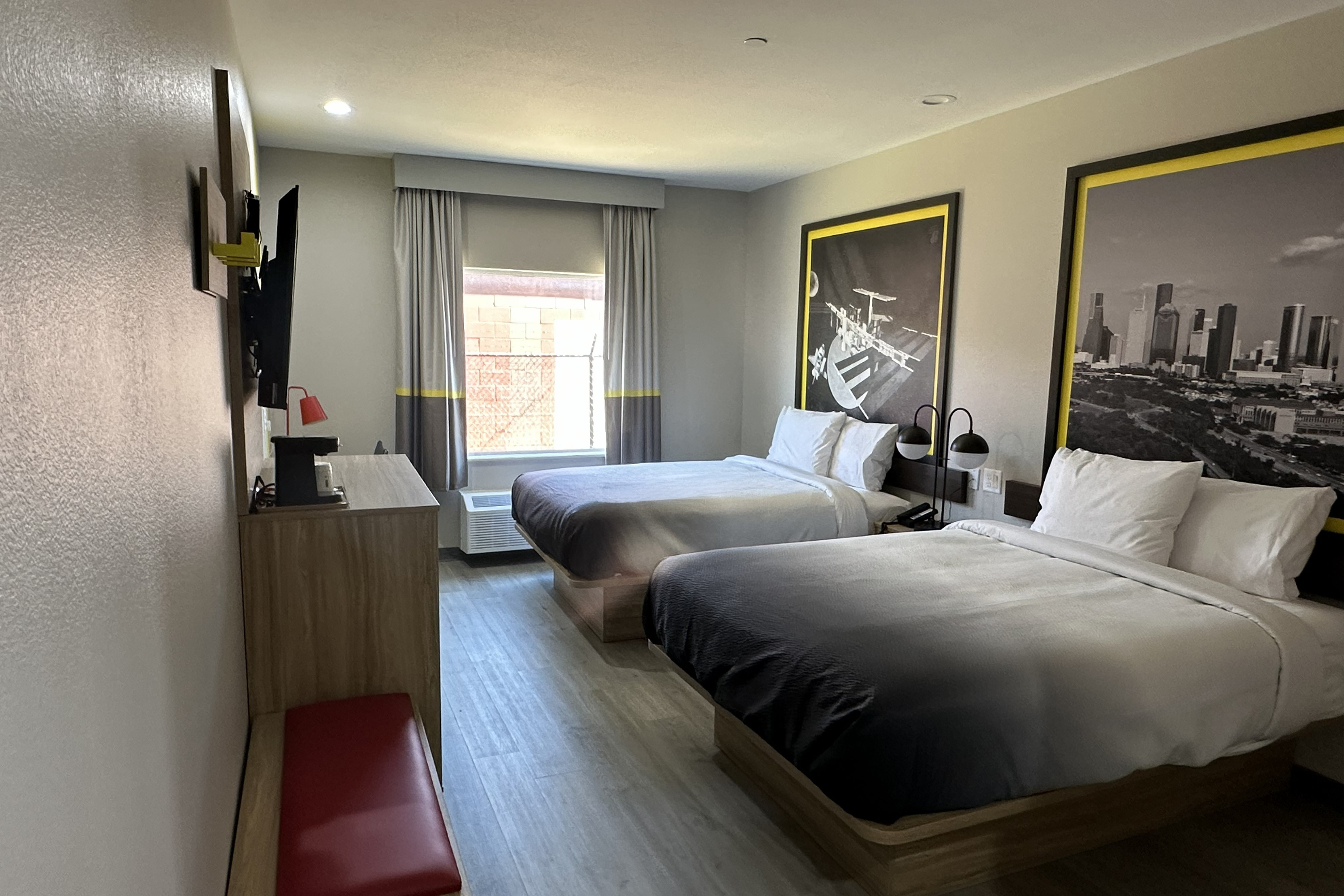 Guest room at the Super 8 by Wyndham Baytown in Baytown, Texas