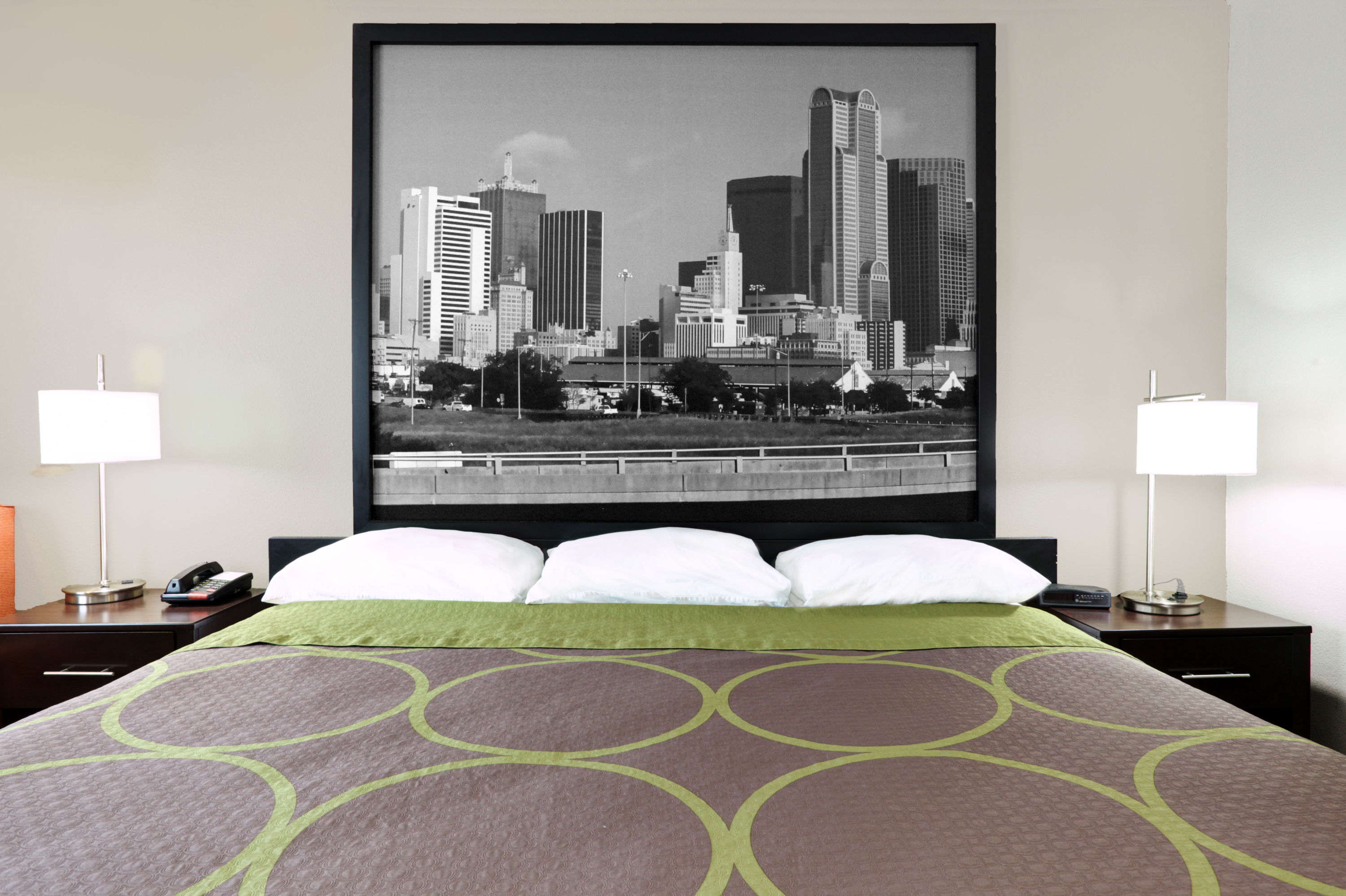 Guest room at the Super 8 by Wyndham Bedford DFW Airport West in Bedford, Texas