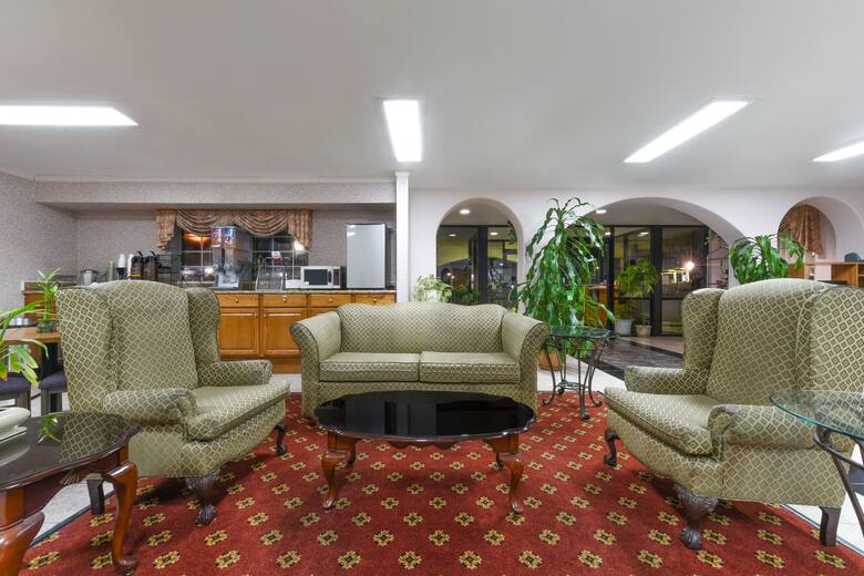 Super 8 Burleson Fort Worth Area hotel lobby in Burleson, Texas