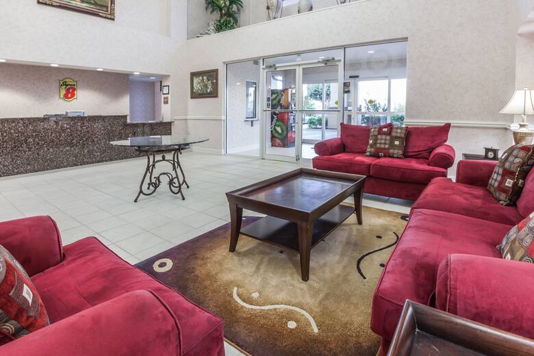Super 8 Hillsboro TX hotel lobby in Hillsboro, Texas