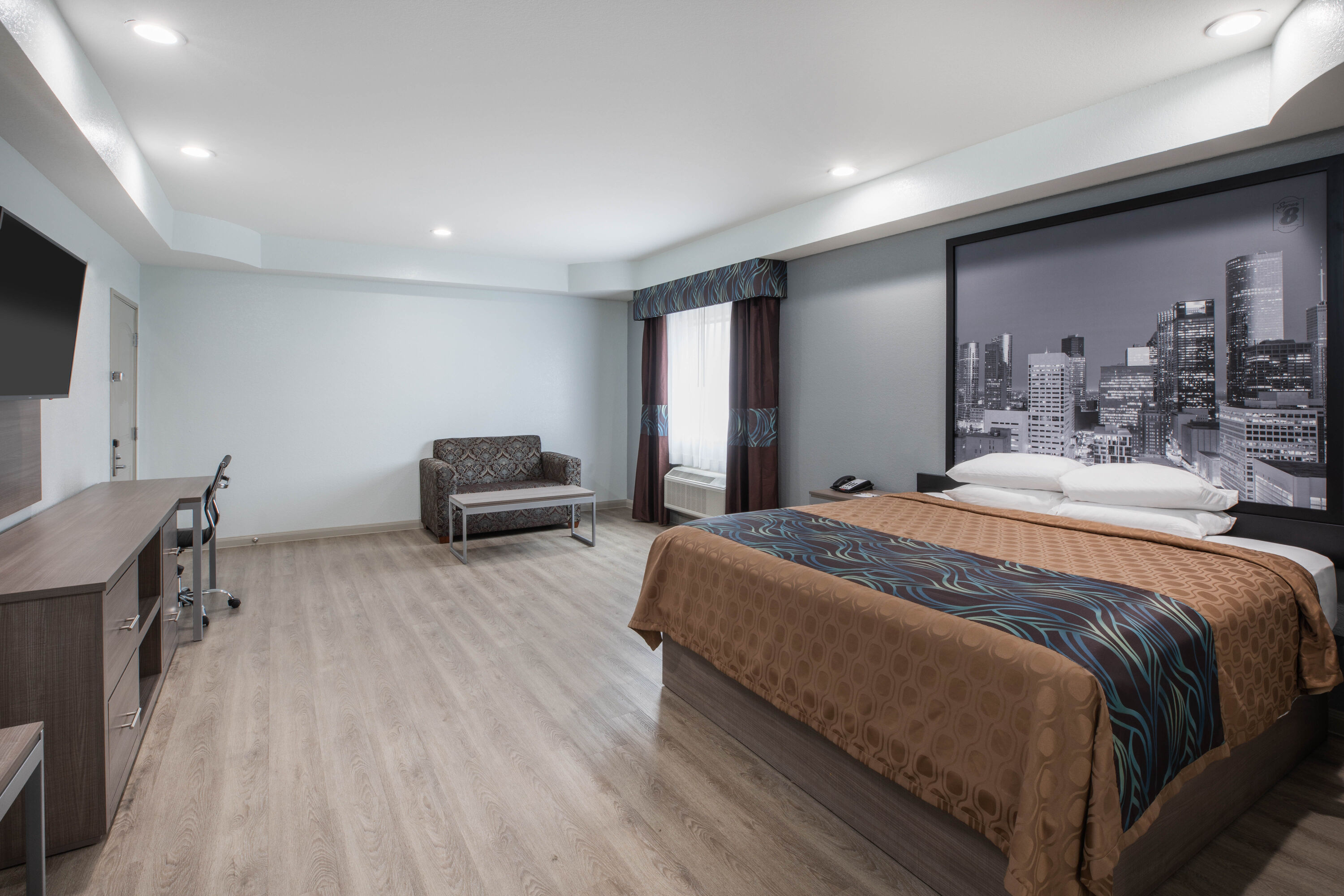 Guest room at the Super 8 by Wyndham Humble/Fallcreek/Houston in Humble, Texas