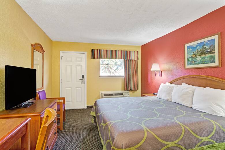 Guest room at the Super 8 La Marque TX/Texas City Area in La Marque, Texas