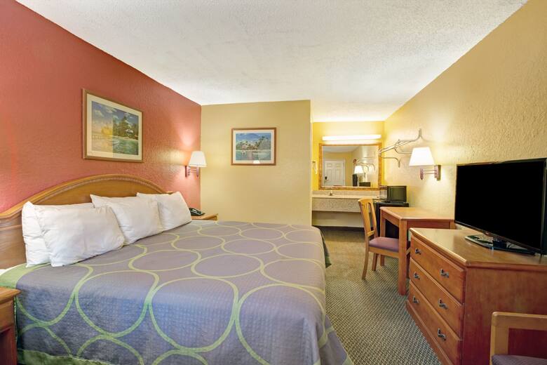 Guest room at the Super 8 La Marque TX/Texas City Area in La Marque, Texas