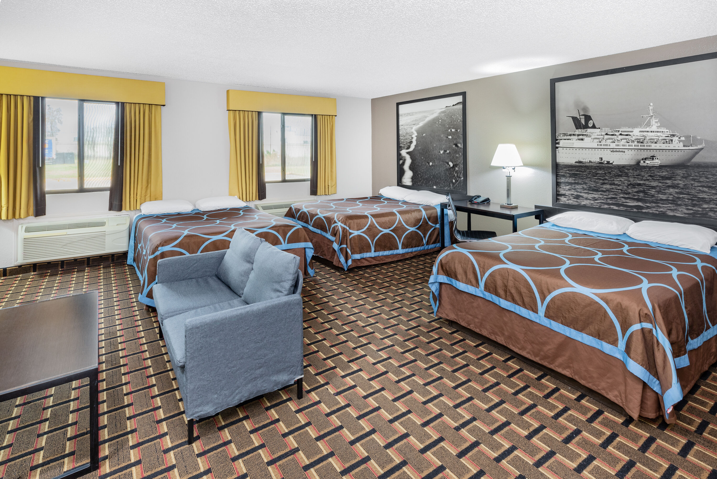Guest room at the Super 8 by Wyndham League City/Kemah Area in League City, Texas