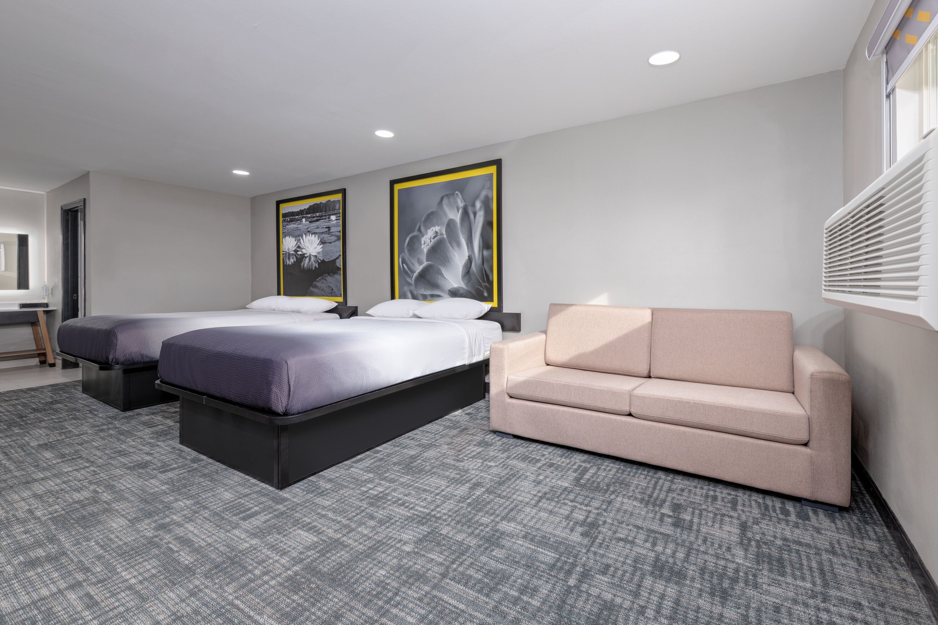 Guest room at the Super 8 by Wyndham Lubbock Airport in Lubbock, Texas